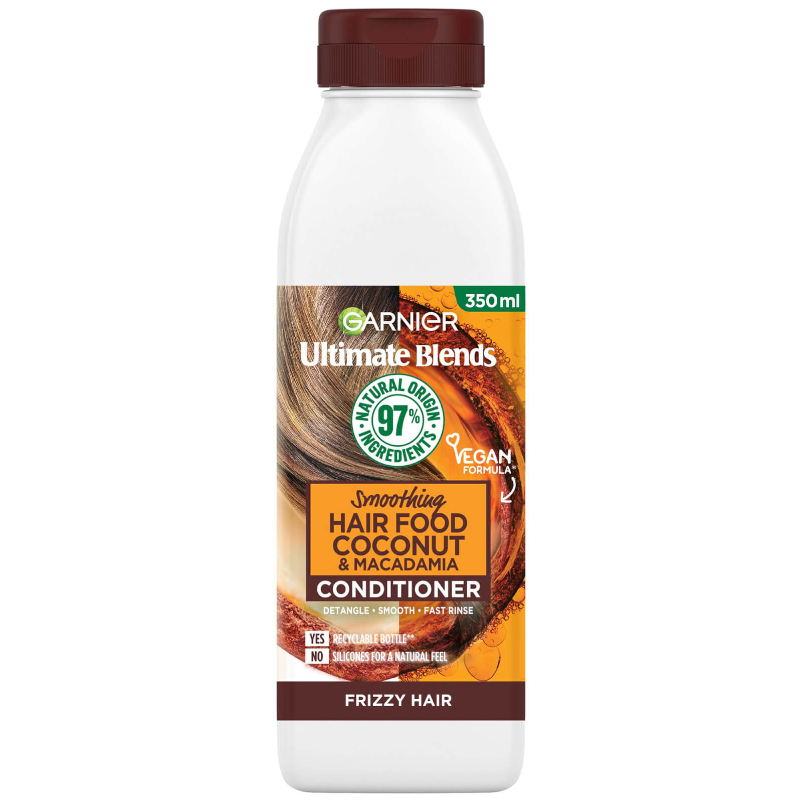 Image of Garnier Ultimate Blends Smoothing Hair Food Coconut Conditioner for Frizzy Hair 350ml