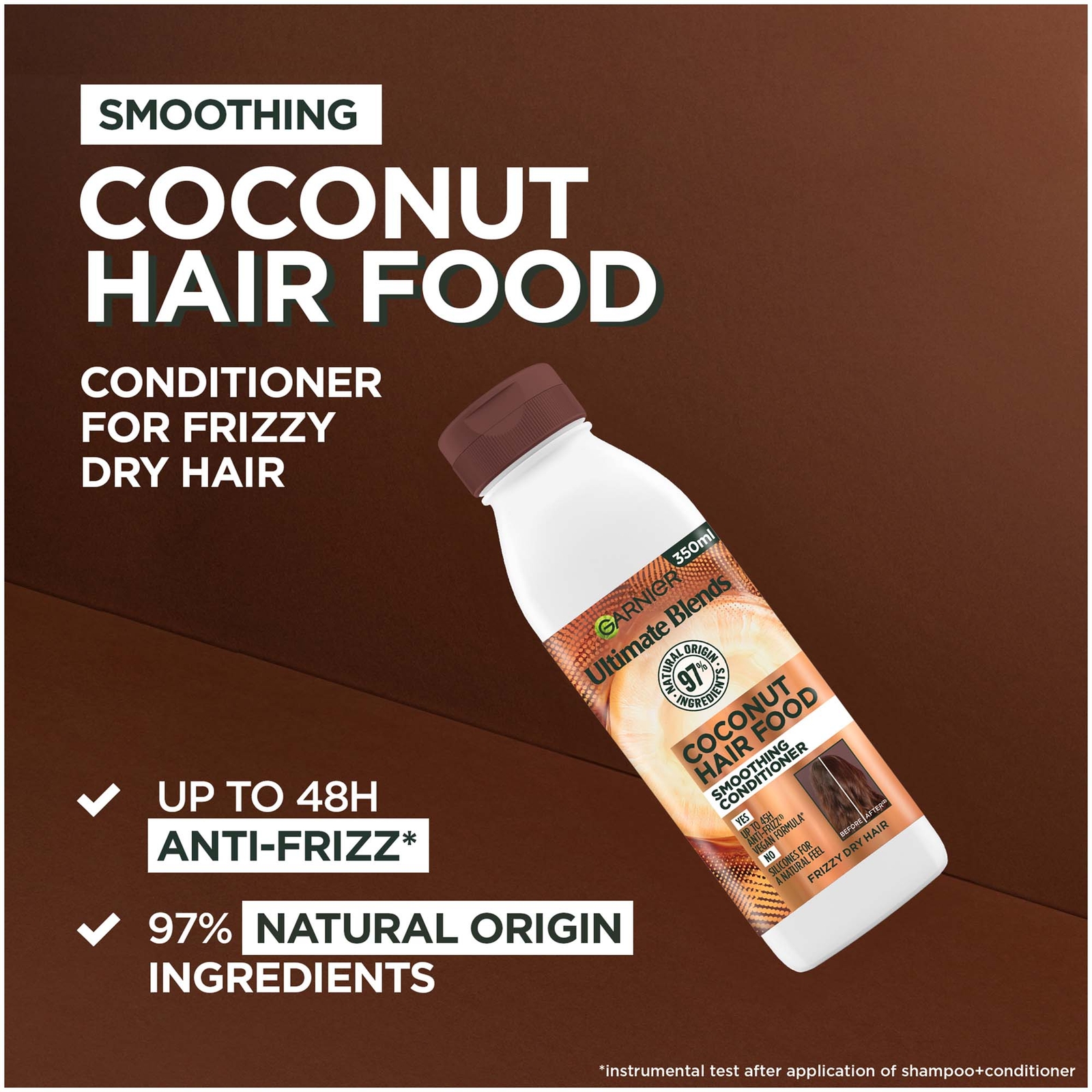 Thumbnail - Garnier Ultimate Blends Glättung Haar Nahrung Kokosnuss-Spülung für Krauses Haar 350 ml