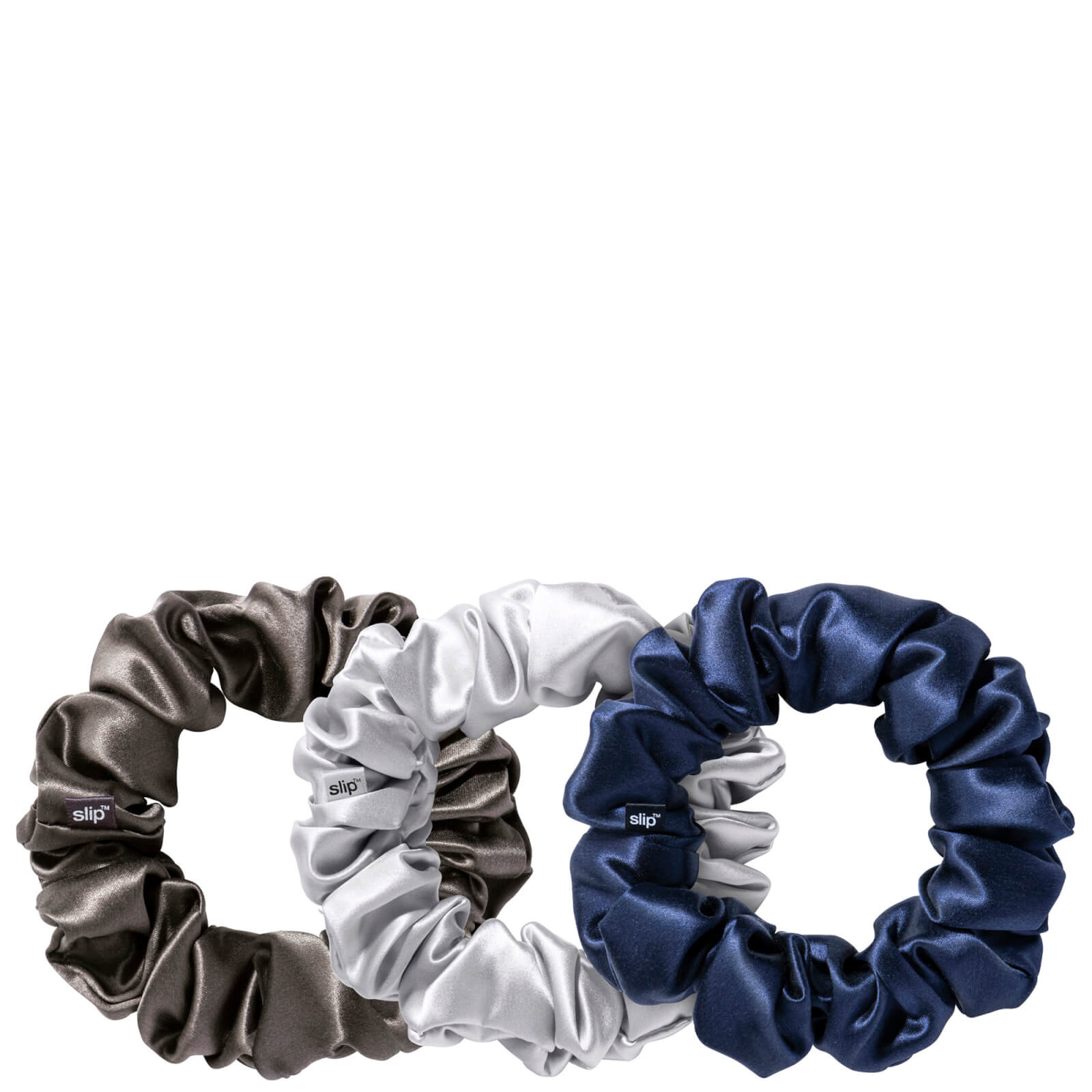Image of Slip Silk Large Scrunchies - Midnight (Pack of 3)