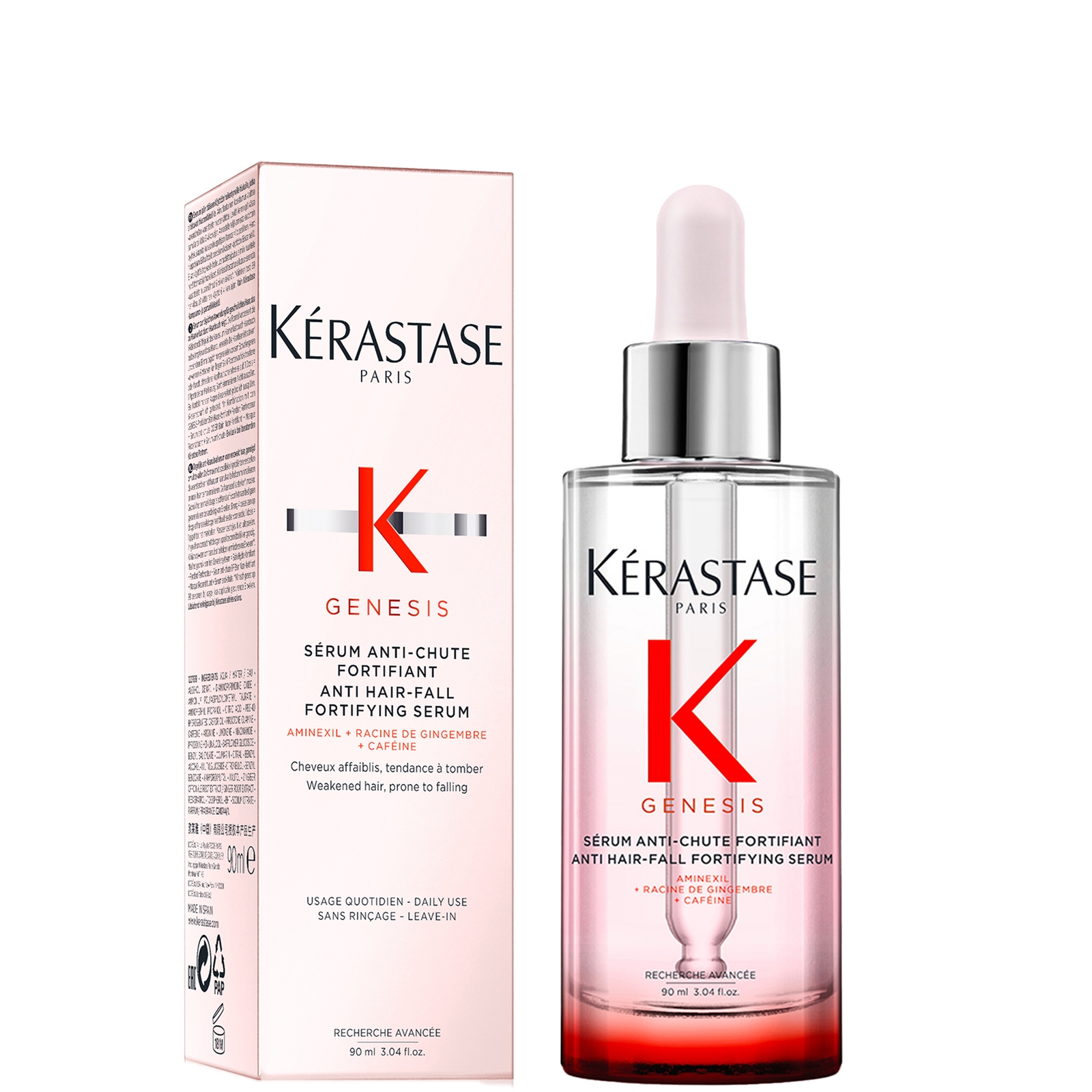 Kérastase Genesis Hair Serum, Leave-In Conditioner, For Hair Fall, With Caffeine, Anti-Chute Fortifiant, 90ml