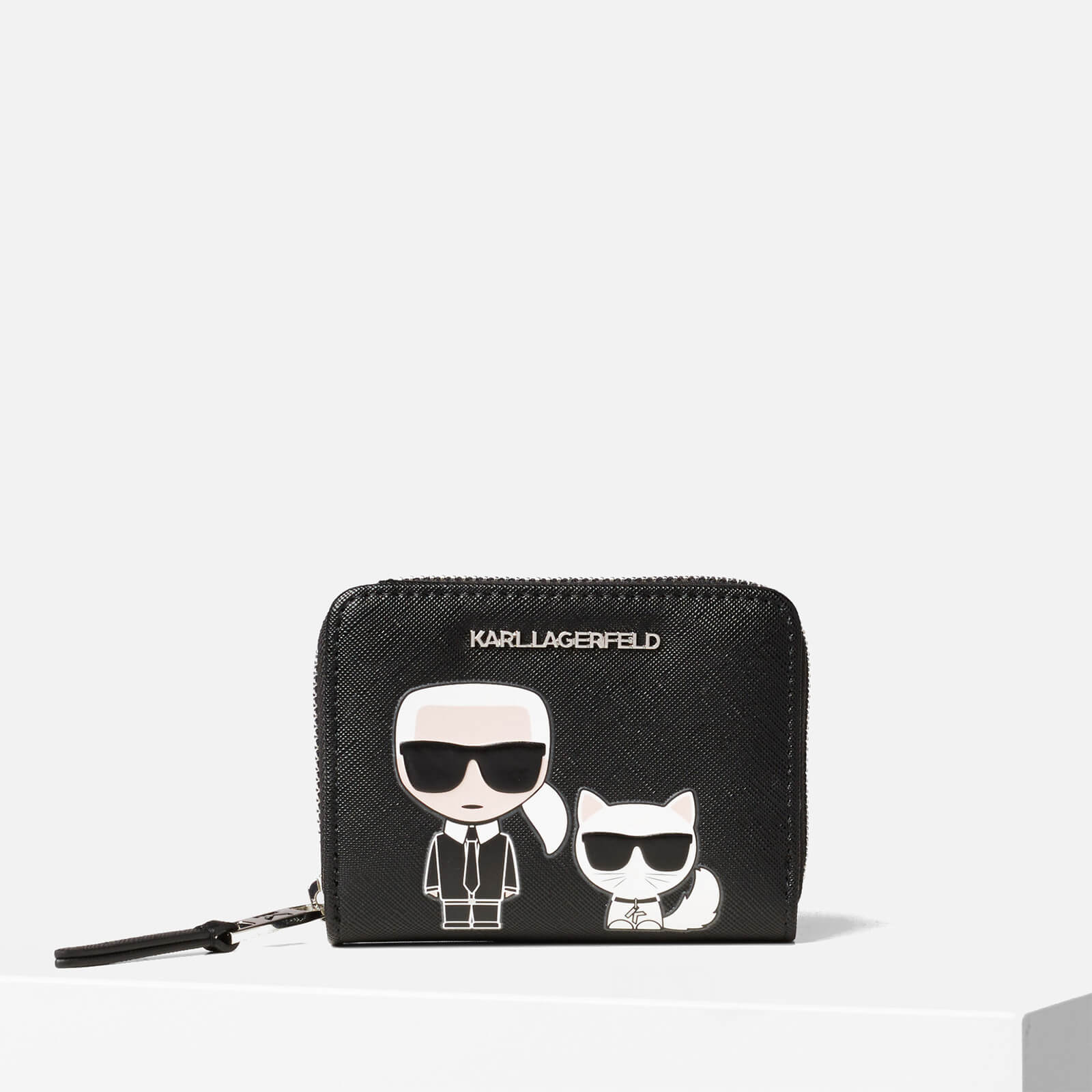 Karl Lagerfeld Women's K/Ikonik Sm Folded Zip Wallet - Black