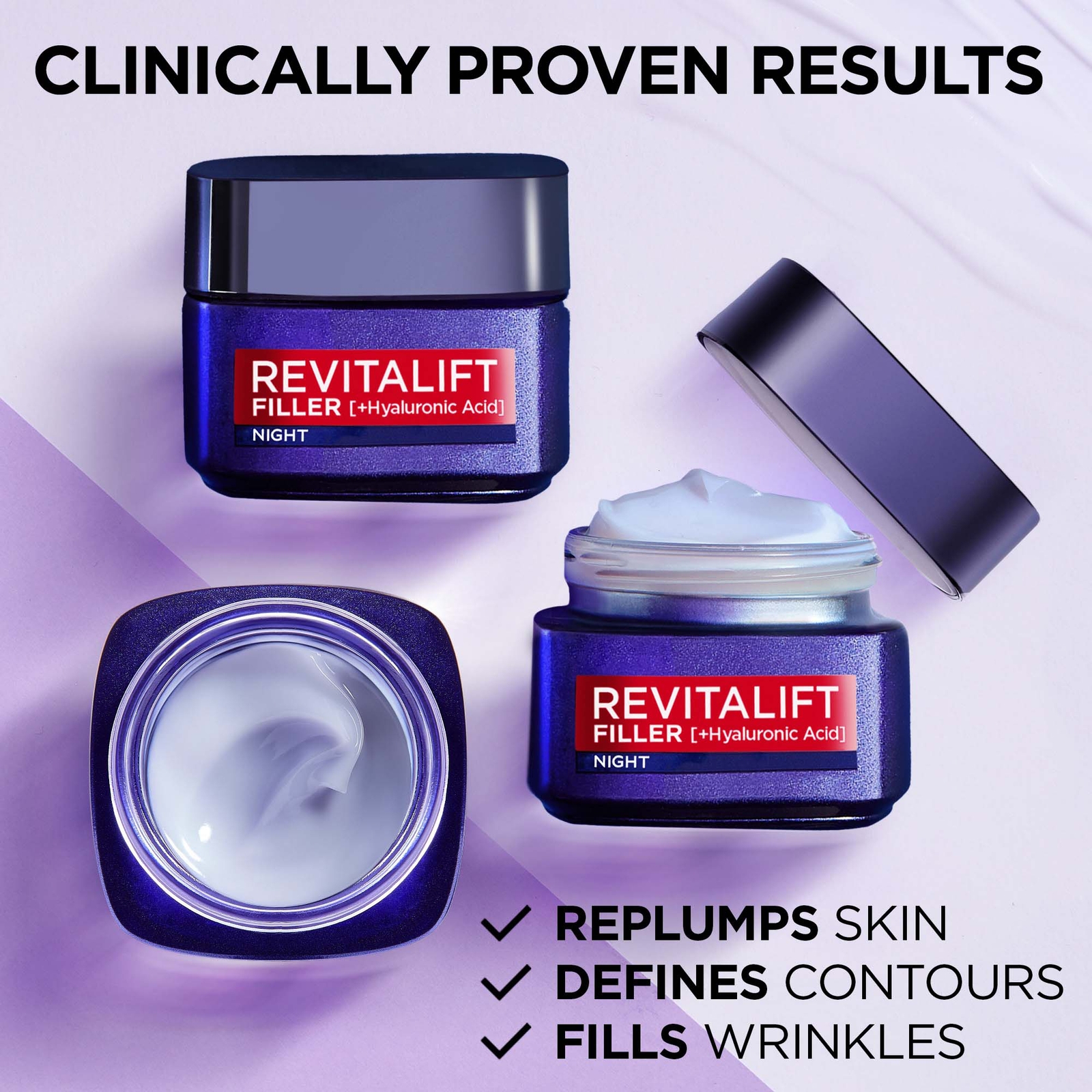 Thumbnail - L'Oréal Paris Revitalift Filler and Hyaluronic Acid Anti-Ageing Night Cream 50 ml
