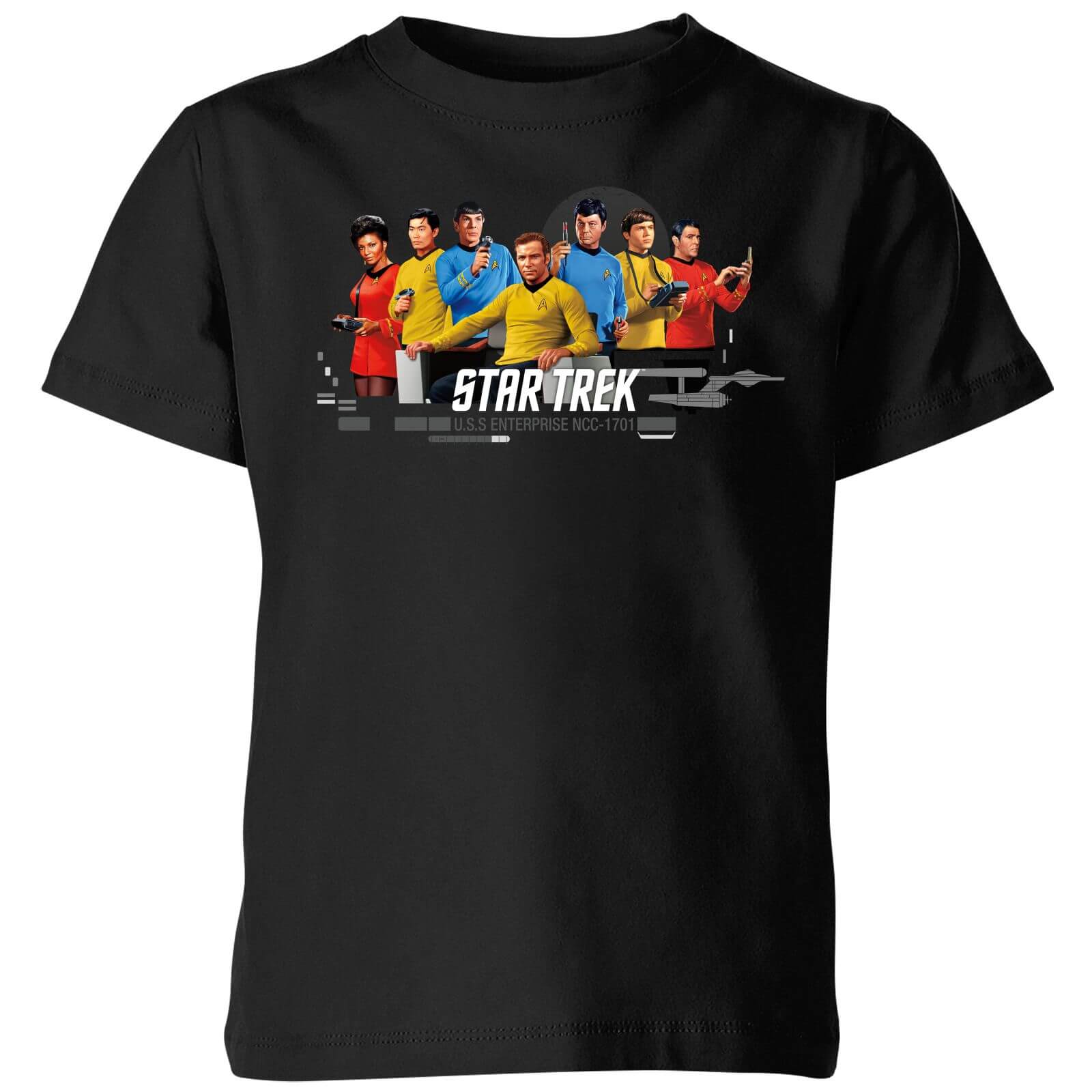 USS Enterprise Crew Star Trek Kids' T-Shirt - Black - 5-6 Years - Black
