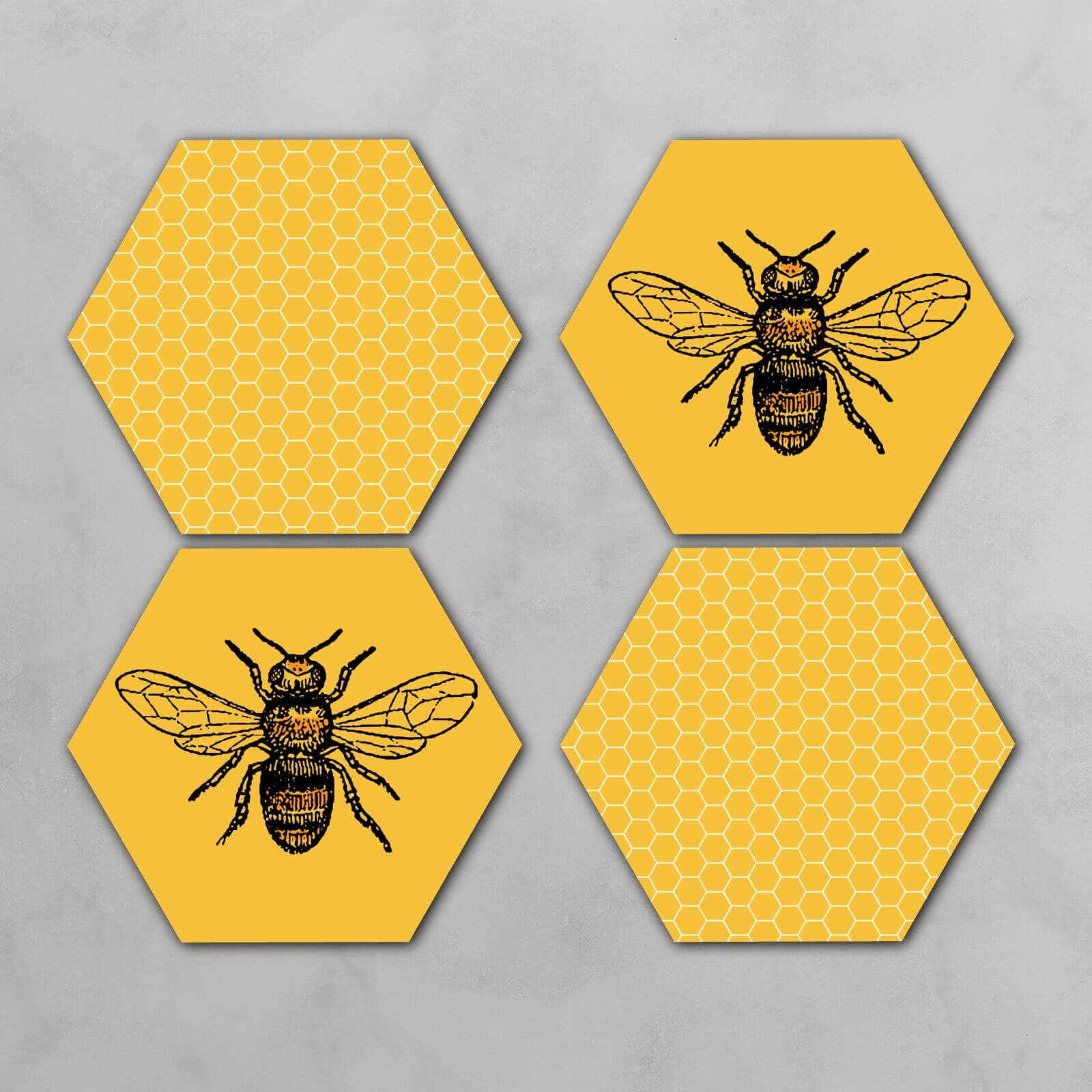 Bee Hive Hexagonal Coaster Set