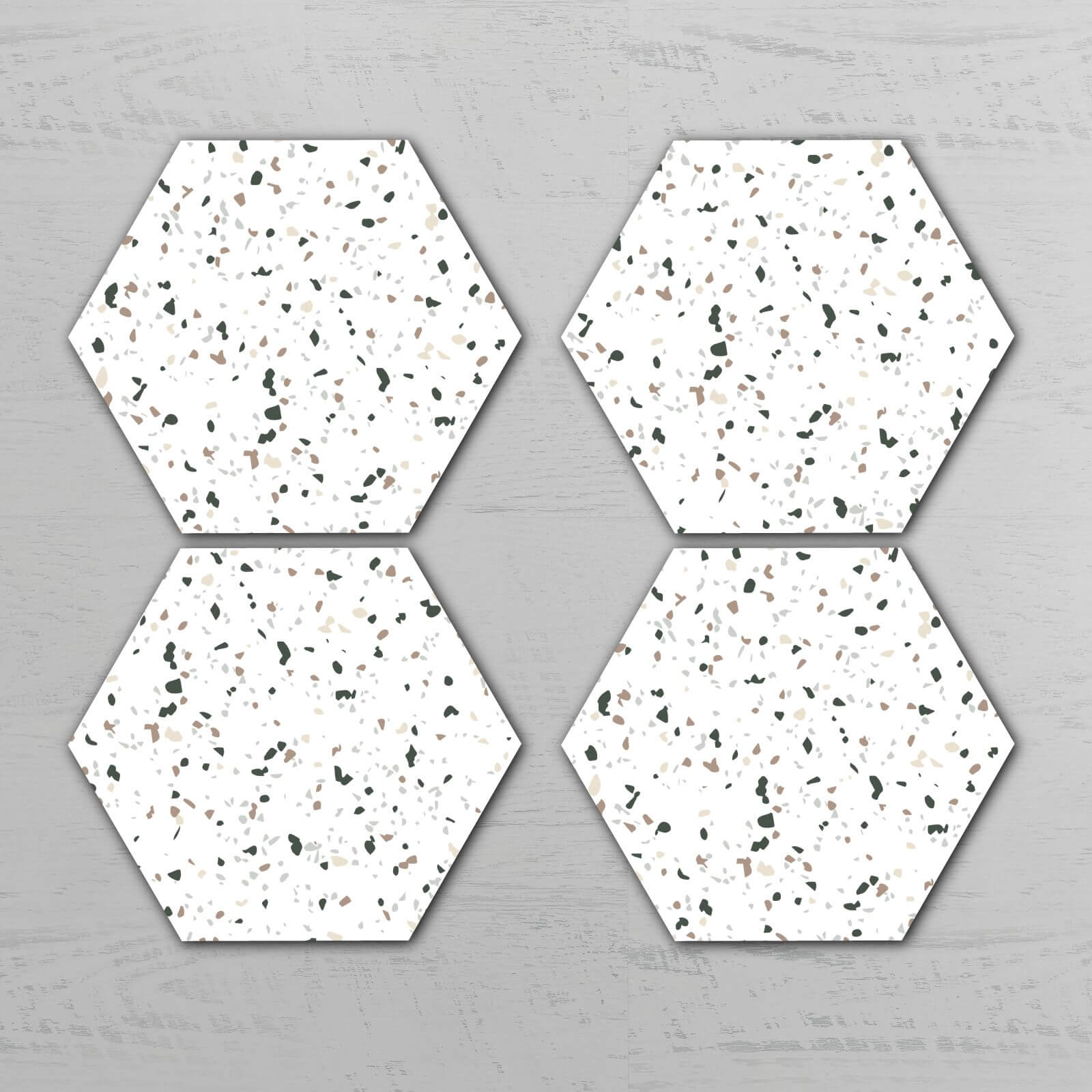 Terrazzo Hexagonal Coaster Set