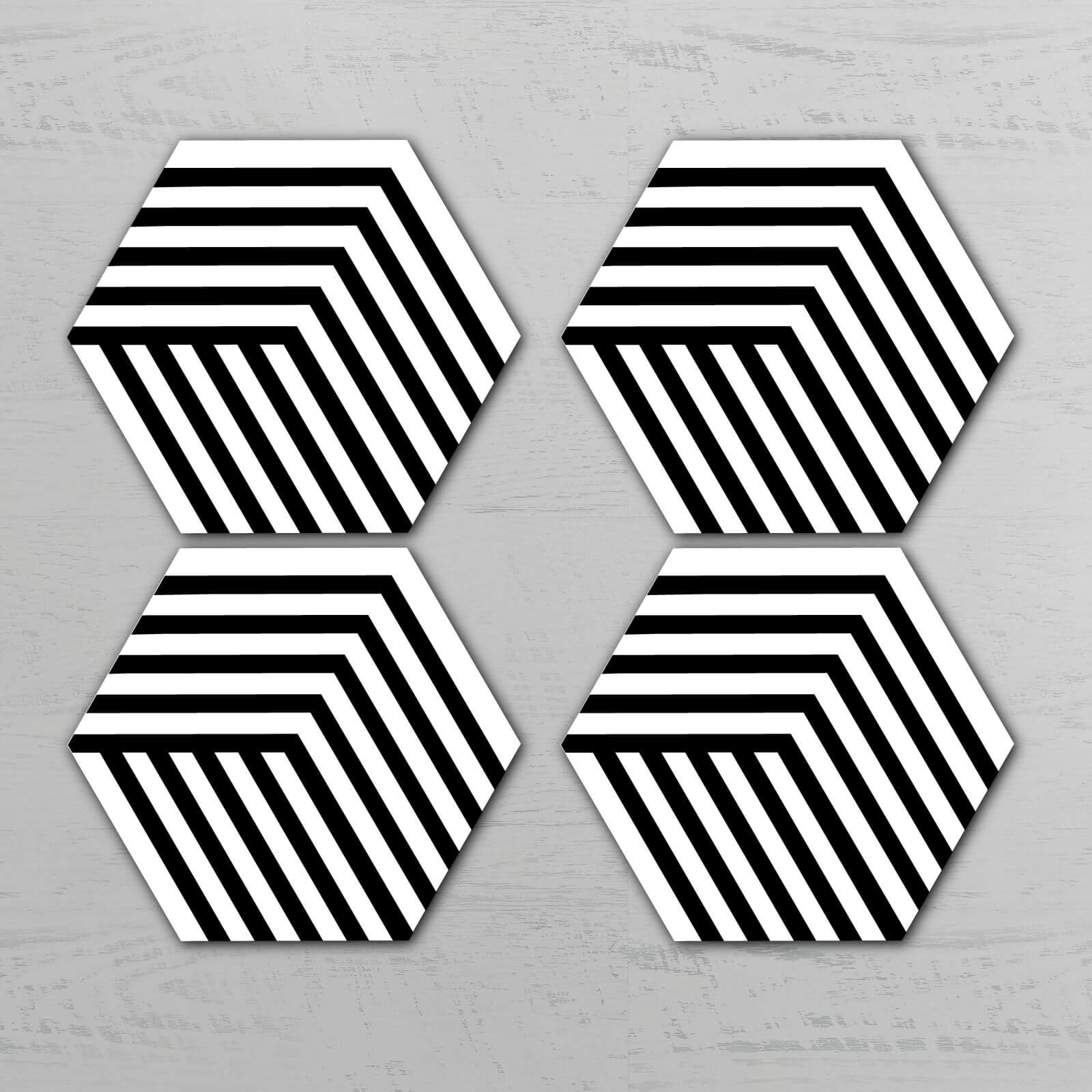 Optical Illusion Hexagonal Coaster Set