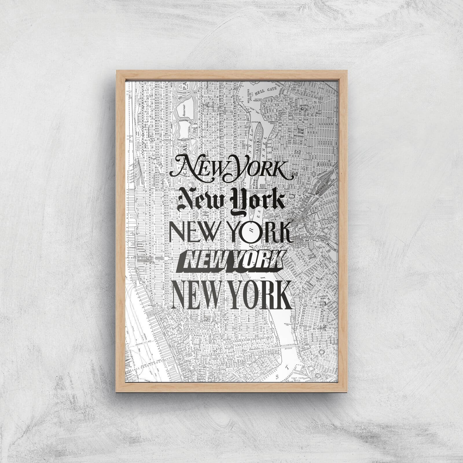 The Motivated Type New York New York Giclée Art Print - A3 - Wooden Frame