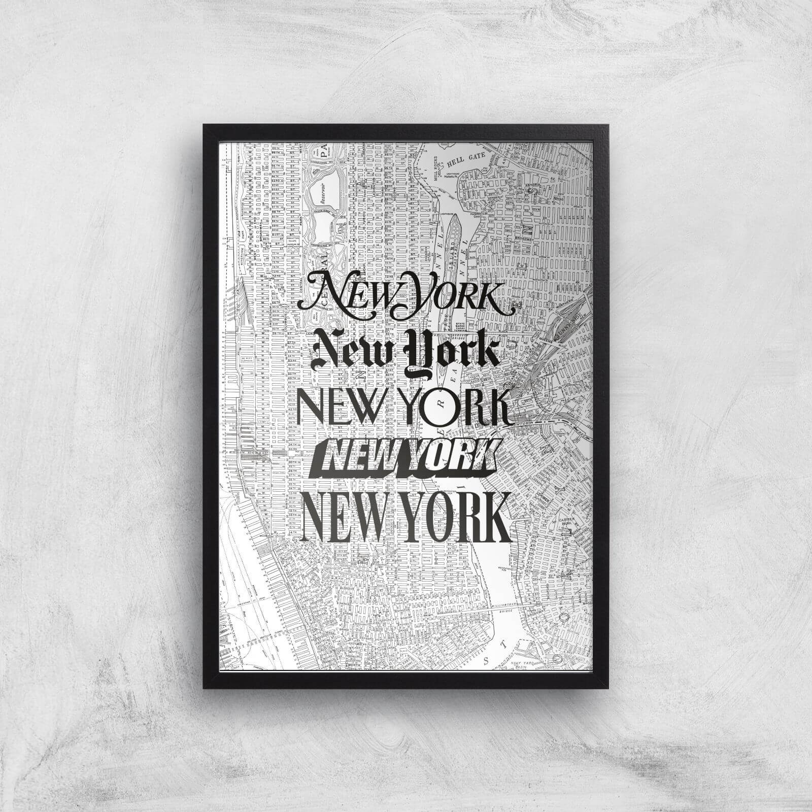 The Motivated Type New York New York Giclée Art Print - A3 - Black Frame