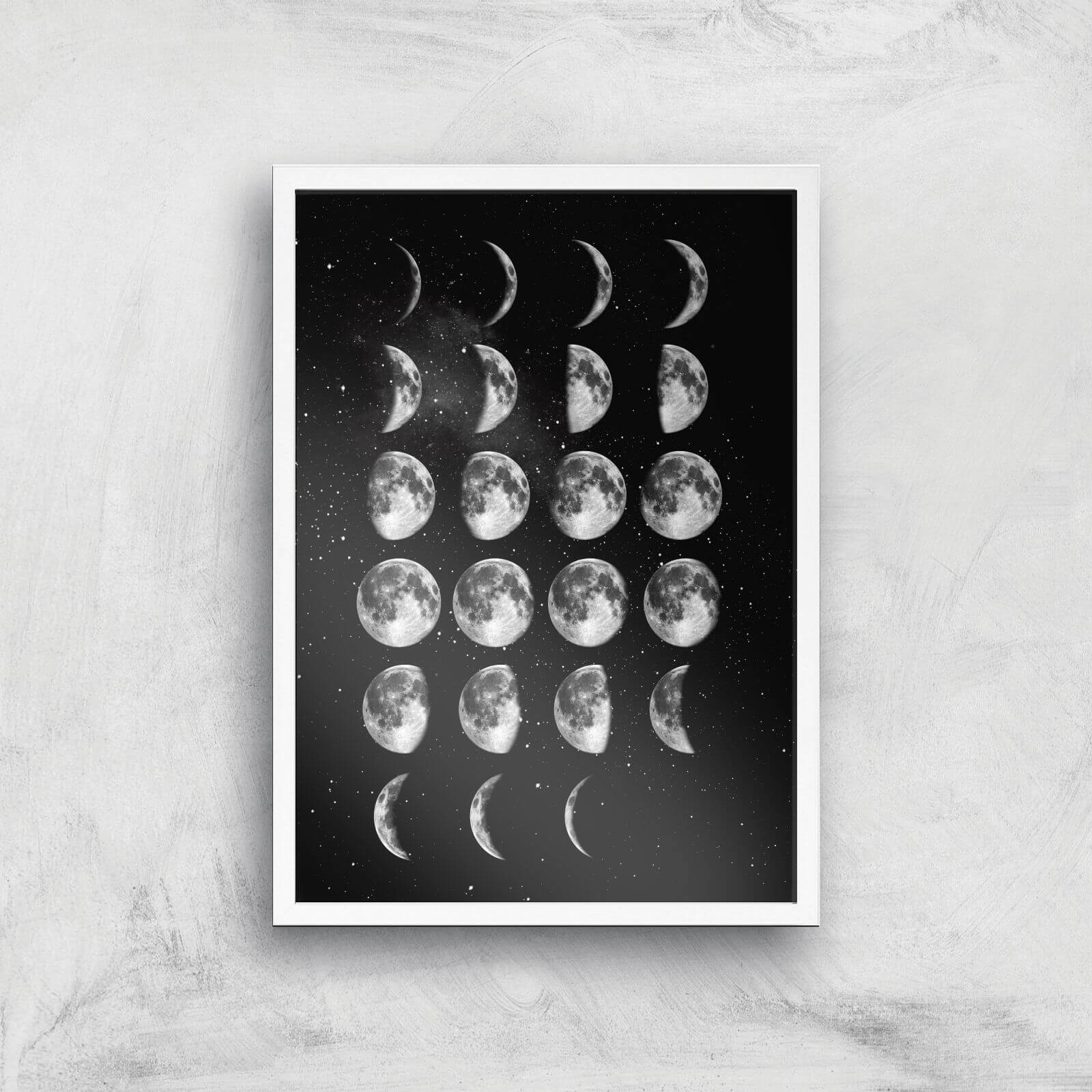 The Motivated Type Full Phase Moon Cycle Giclée Art Print - A3 - White Frame