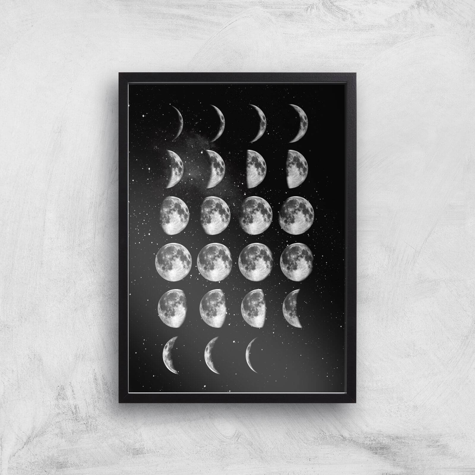 The Motivated Type Full Phase Moon Cycle Giclée Art Print - A3 - Black Frame