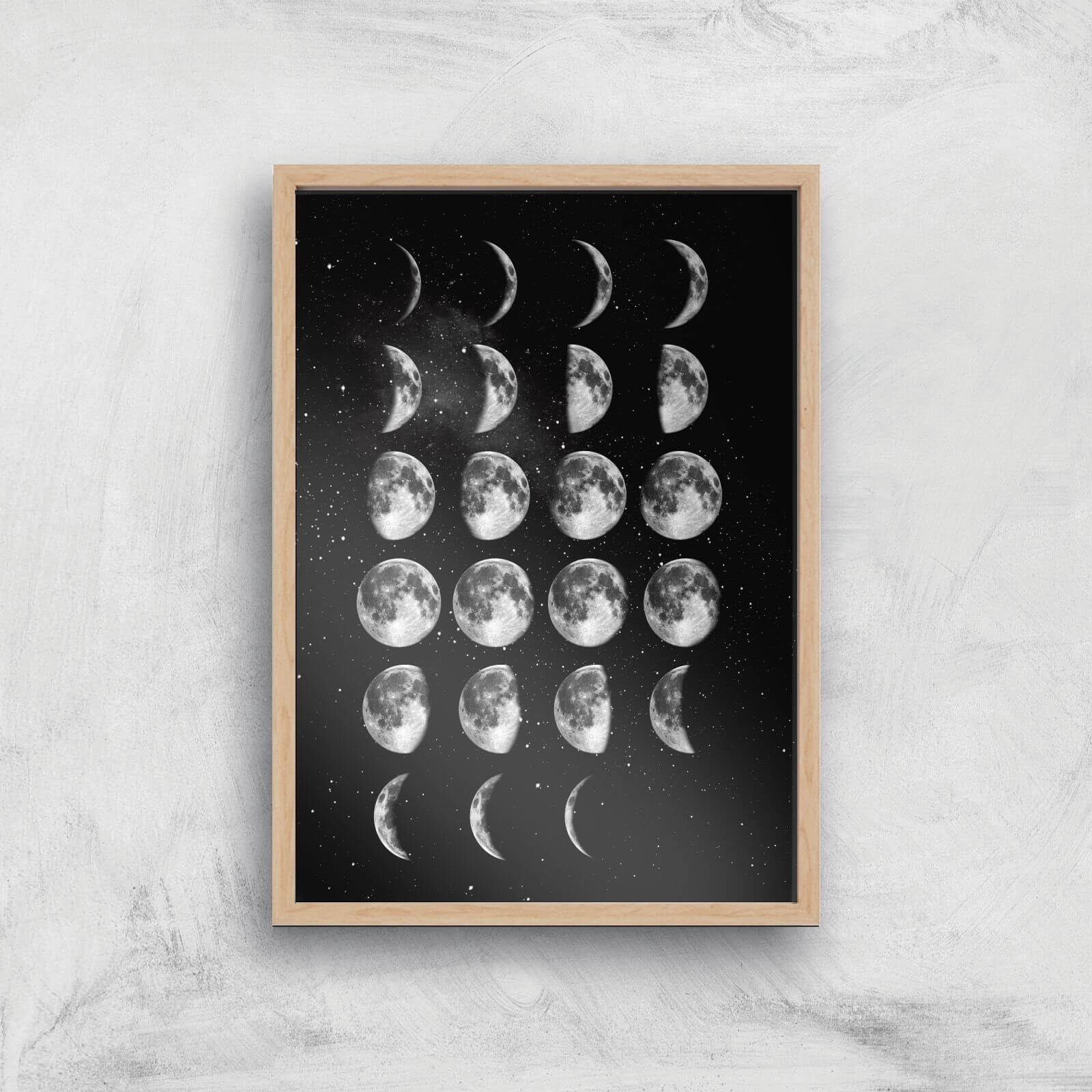 The Motivated Type Full Phase Moon Cycle Giclée Art Print - A2 - Wooden Frame