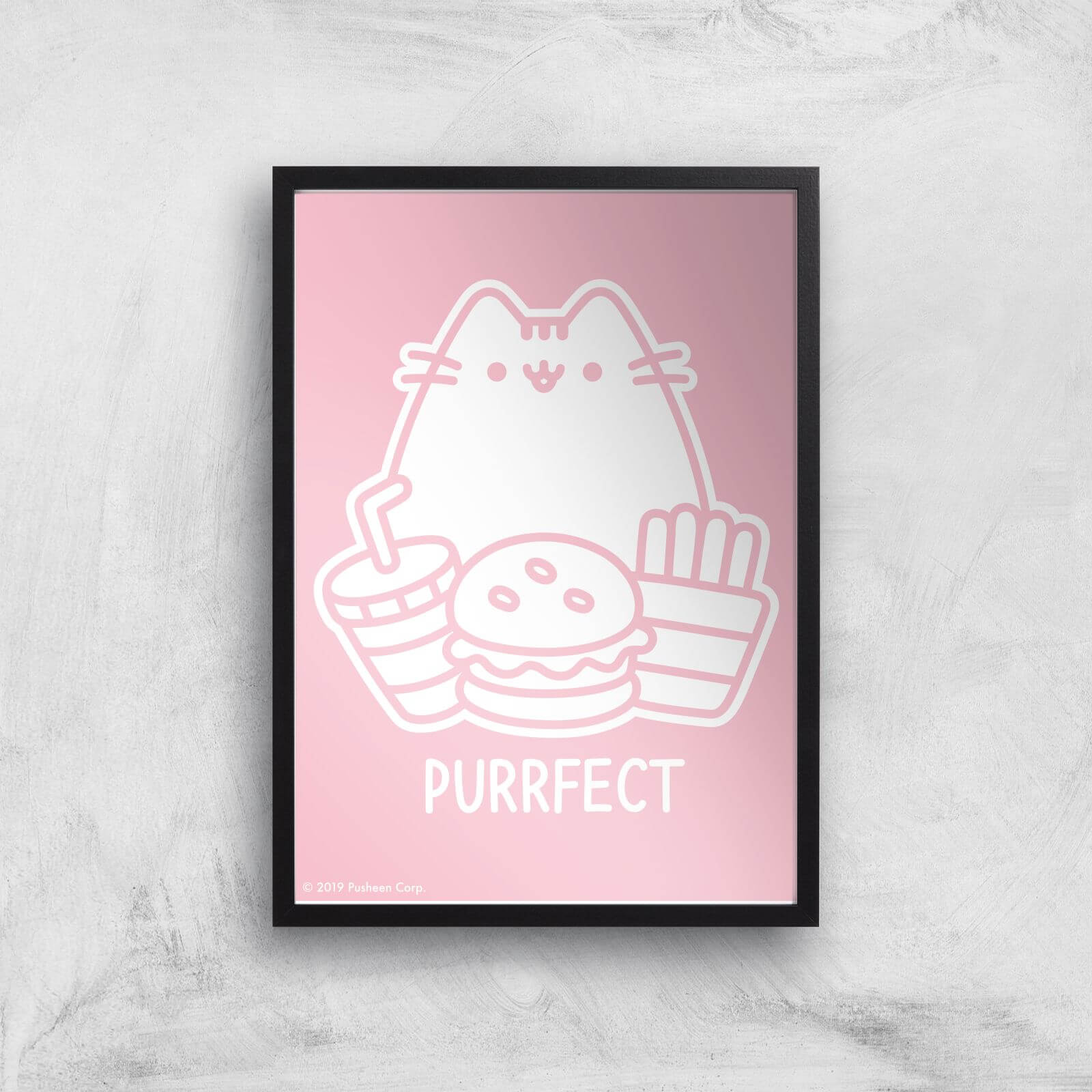 Pusheen Purrfect Junk Food Giclee Art Print - A3 - Black Frame