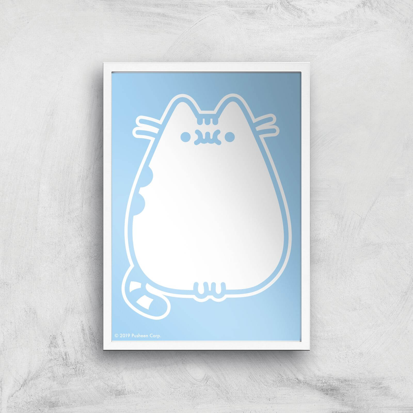 Pusheen Hey Giclee Art Print - A2 - White Frame