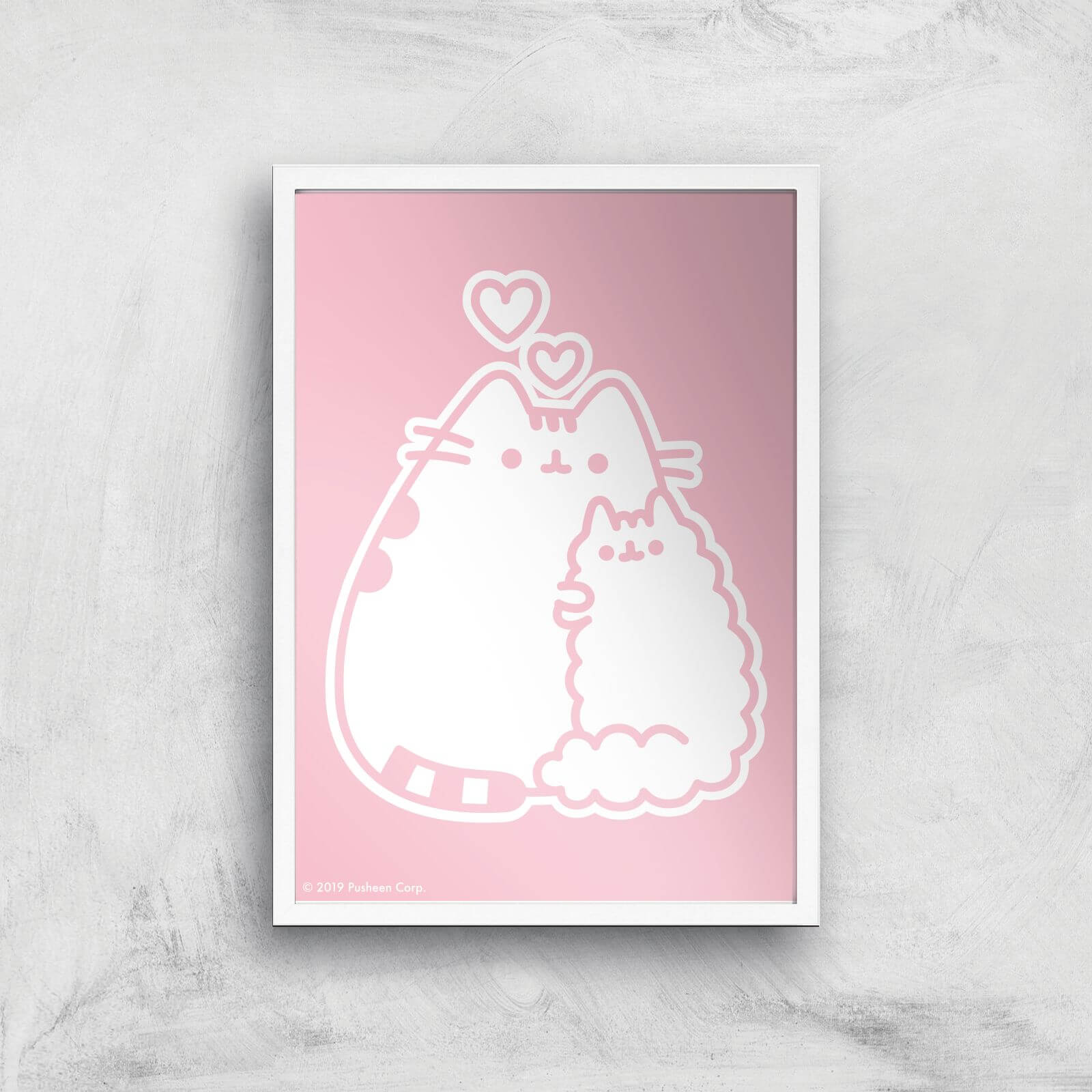 Pusheen Stormy I Love You Giclee Art Print - A3 - White Frame