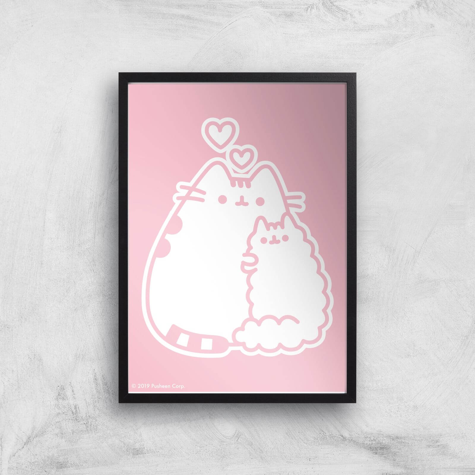 Pusheen Stormy I Love You Giclee Art Print - A2 - Black Frame