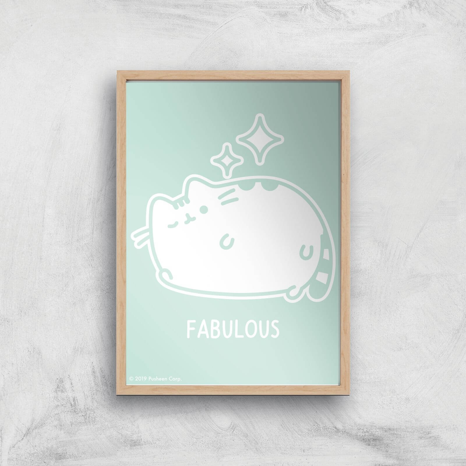 Pusheen Fabulous Giclee Art Print - A3 - Wooden Frame