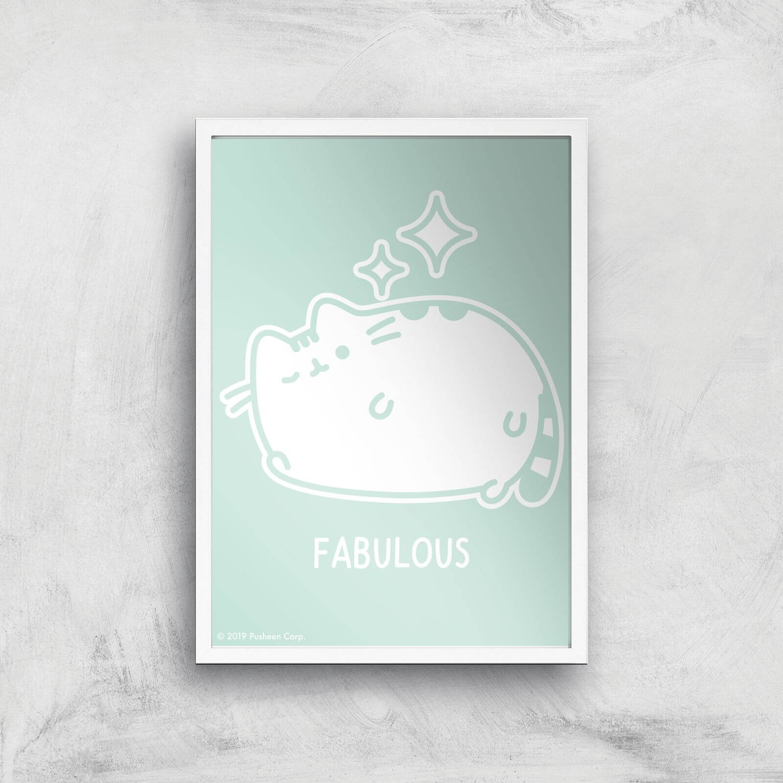 Pusheen Fabulous Giclee Art Print - A2 - White Frame
