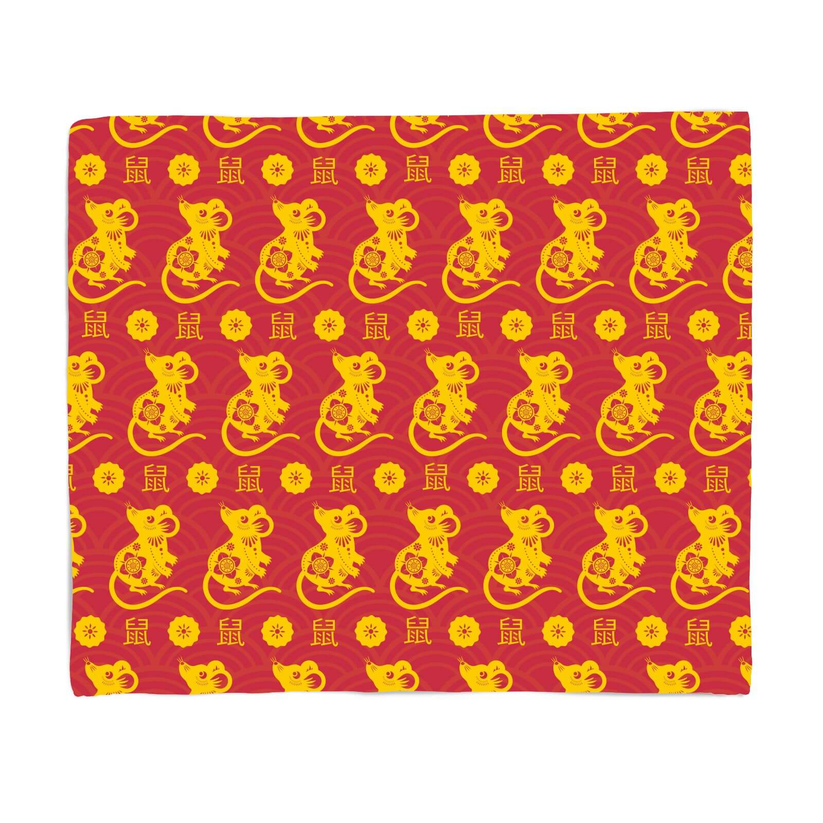 Year Of The Rat Pattern Fleece Blanket