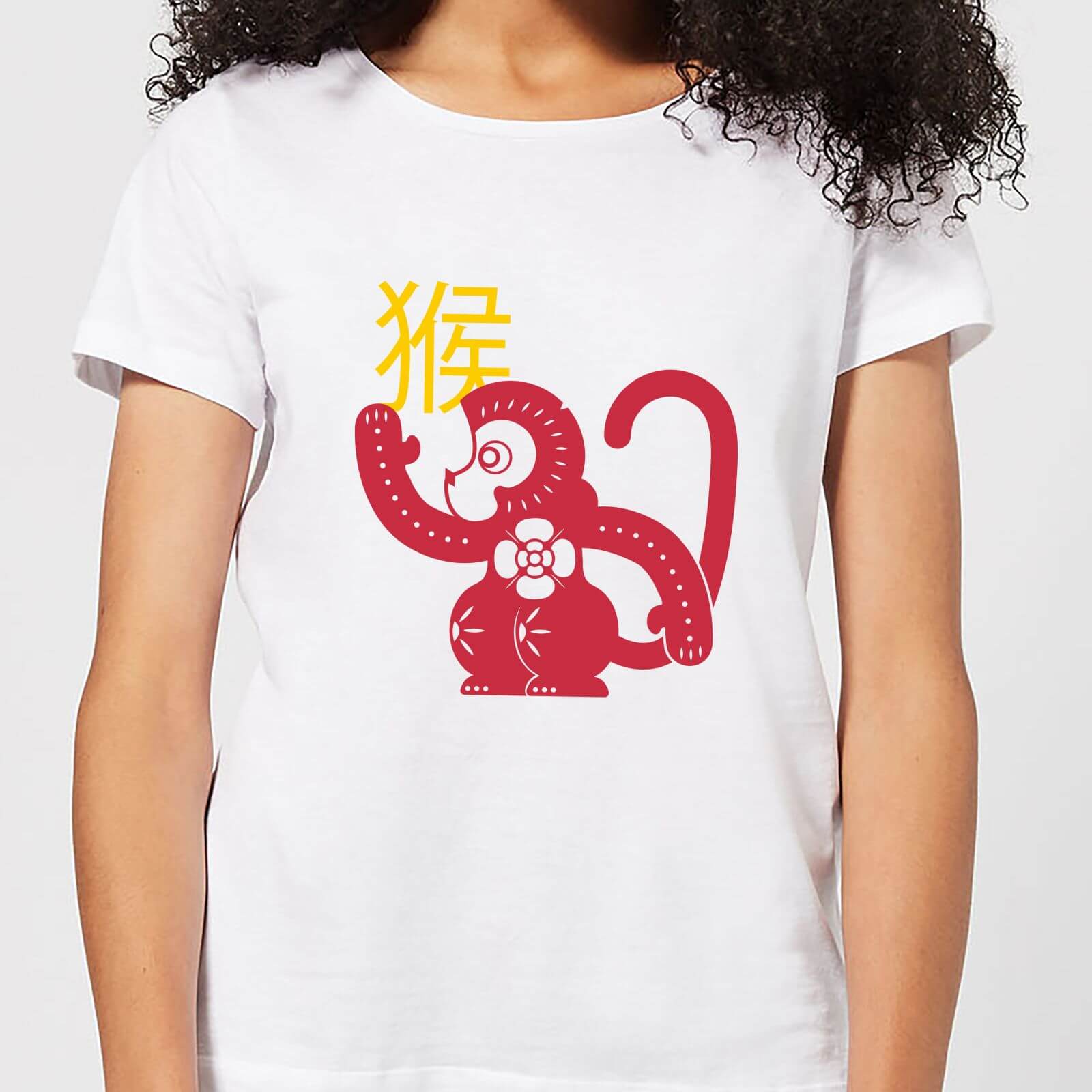 Chinese Zodiac Monkey Women's T-Shirt - White - L - White