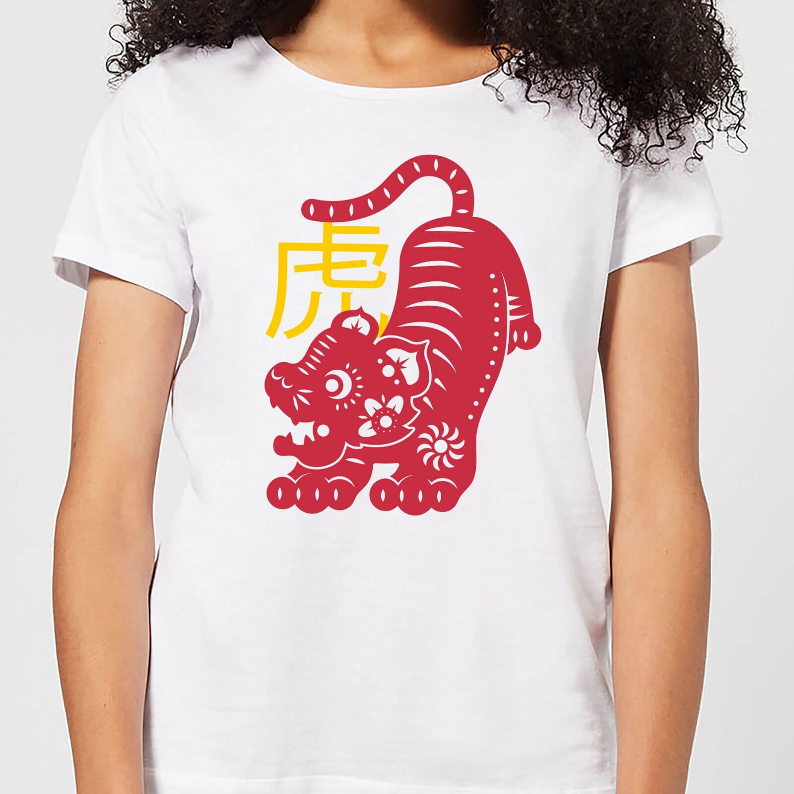 Chinese Zodiac Tiger Women's T-Shirt - White - L - White