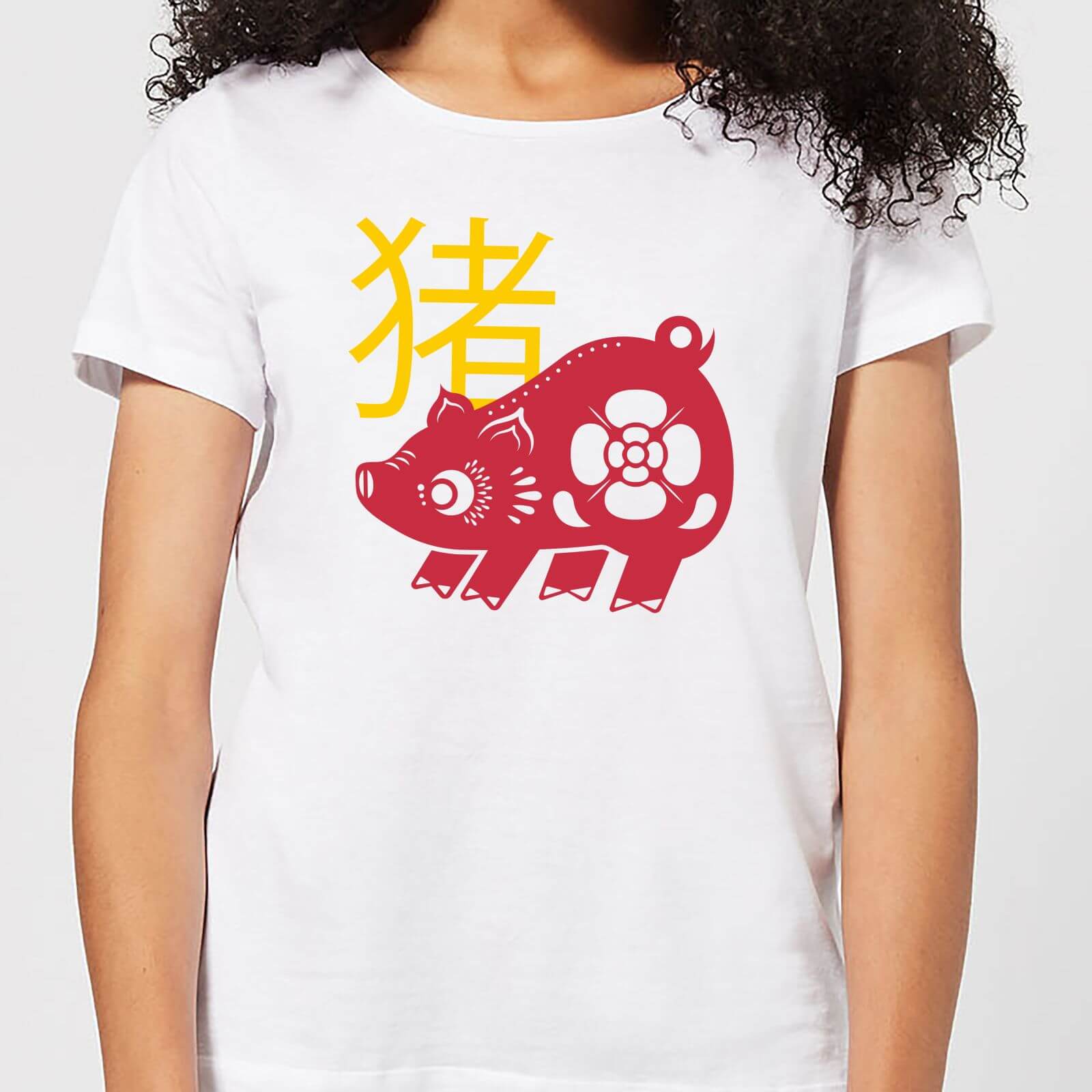 Chinese Zodiac Pig Women's T-Shirt - White - L - White