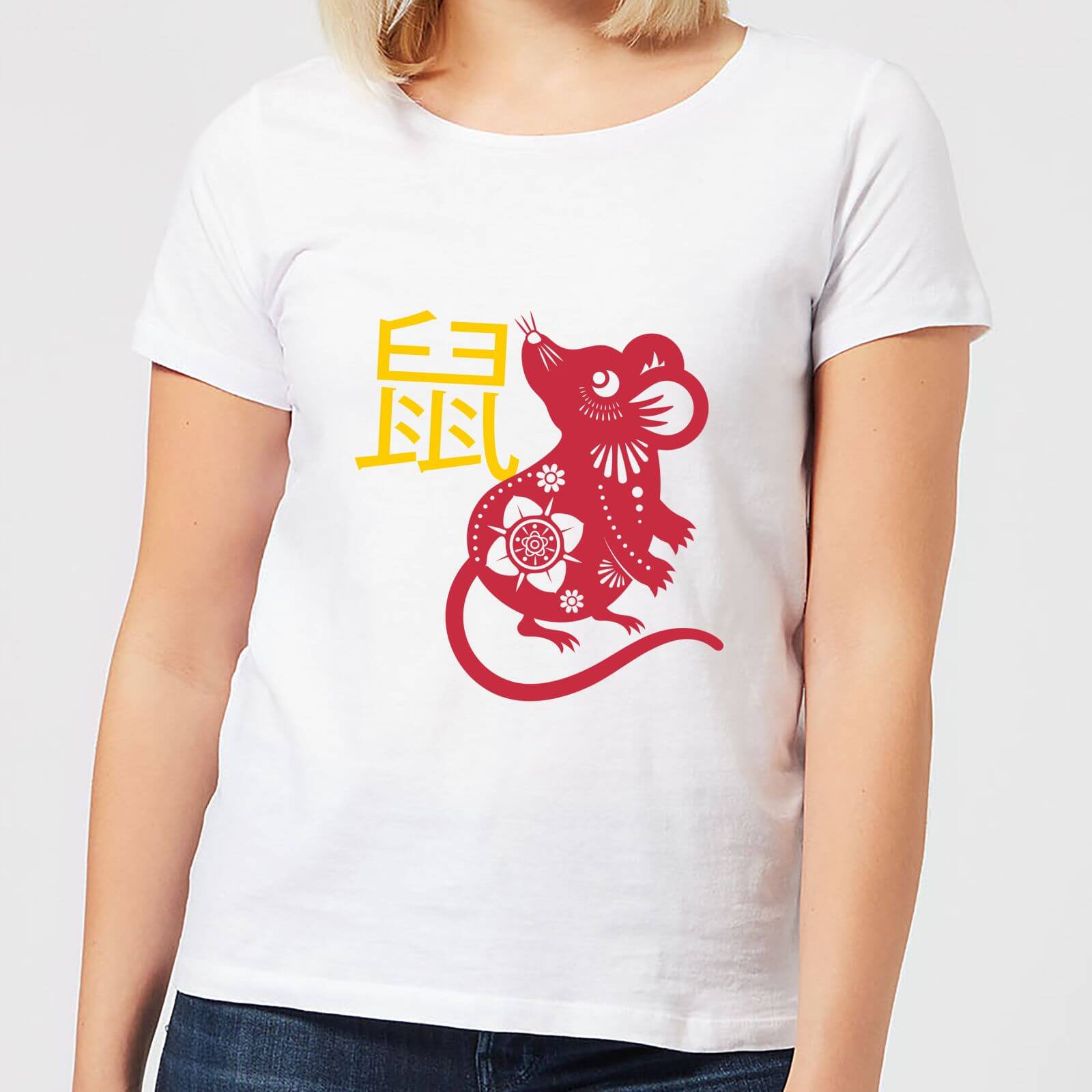 Chinese Zodiac Rat Women's T-Shirt - White - S - White
