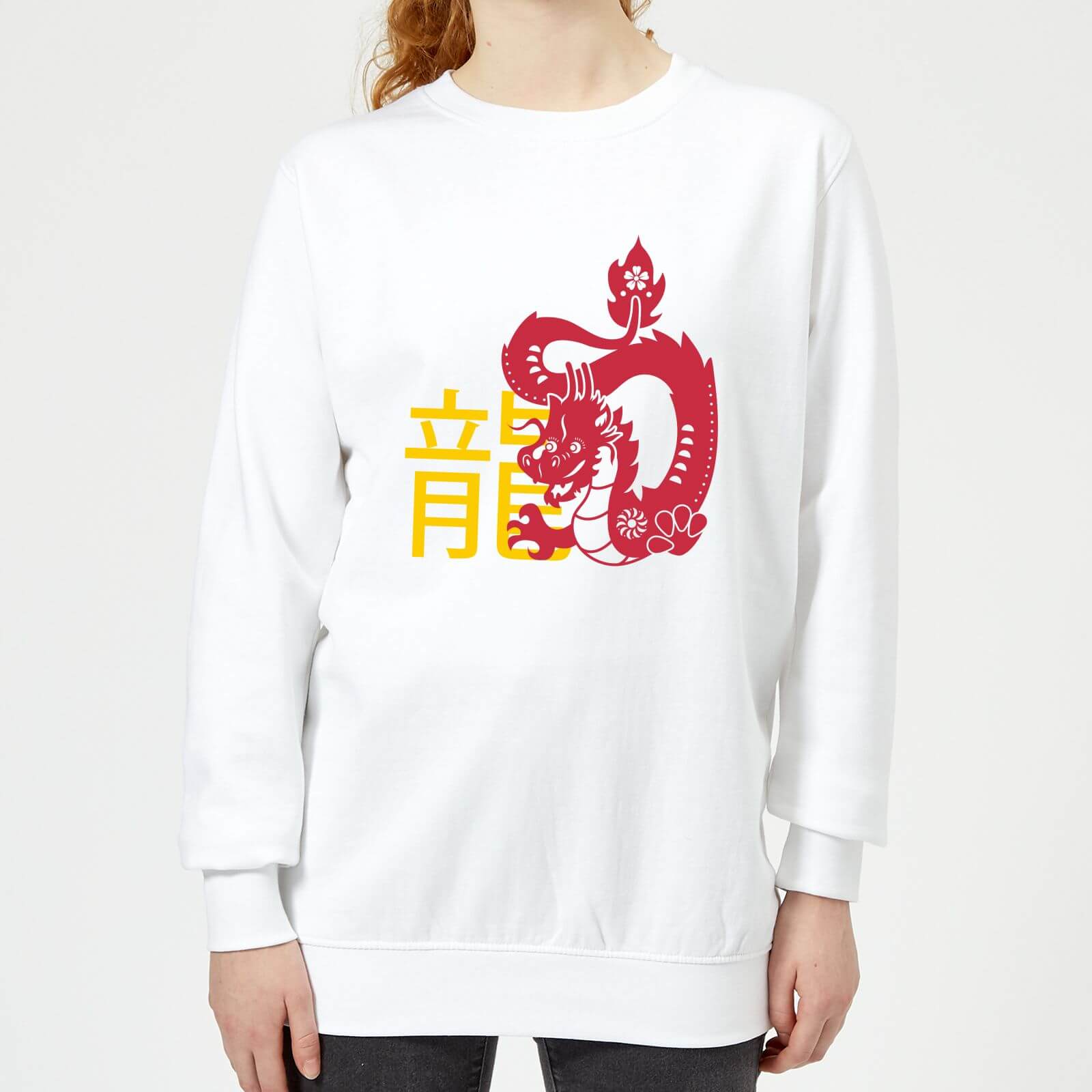 Chinese Zodiac Dragon Women's Sweatshirt - White - XS - White