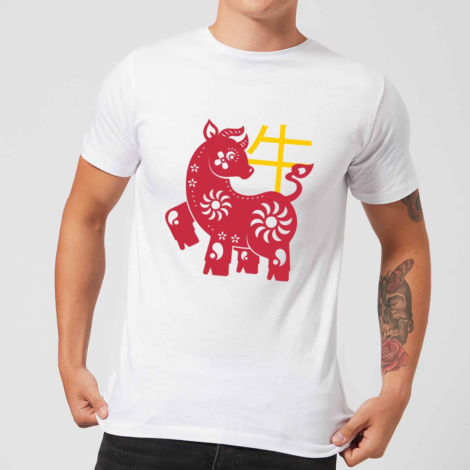 Chinese Zodiac Ox Men's T-Shirt - White - S - White