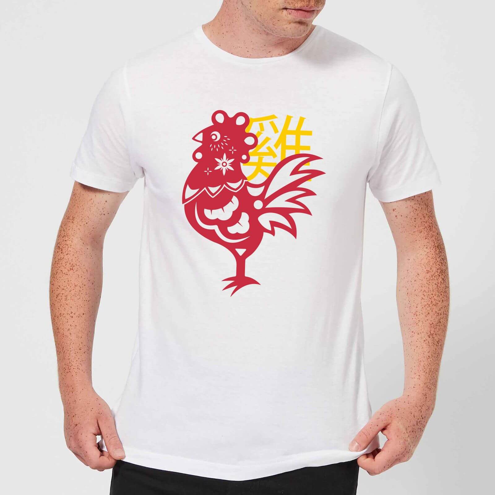 Chinese Zodiac Rooster Men's T-Shirt - White - S - White