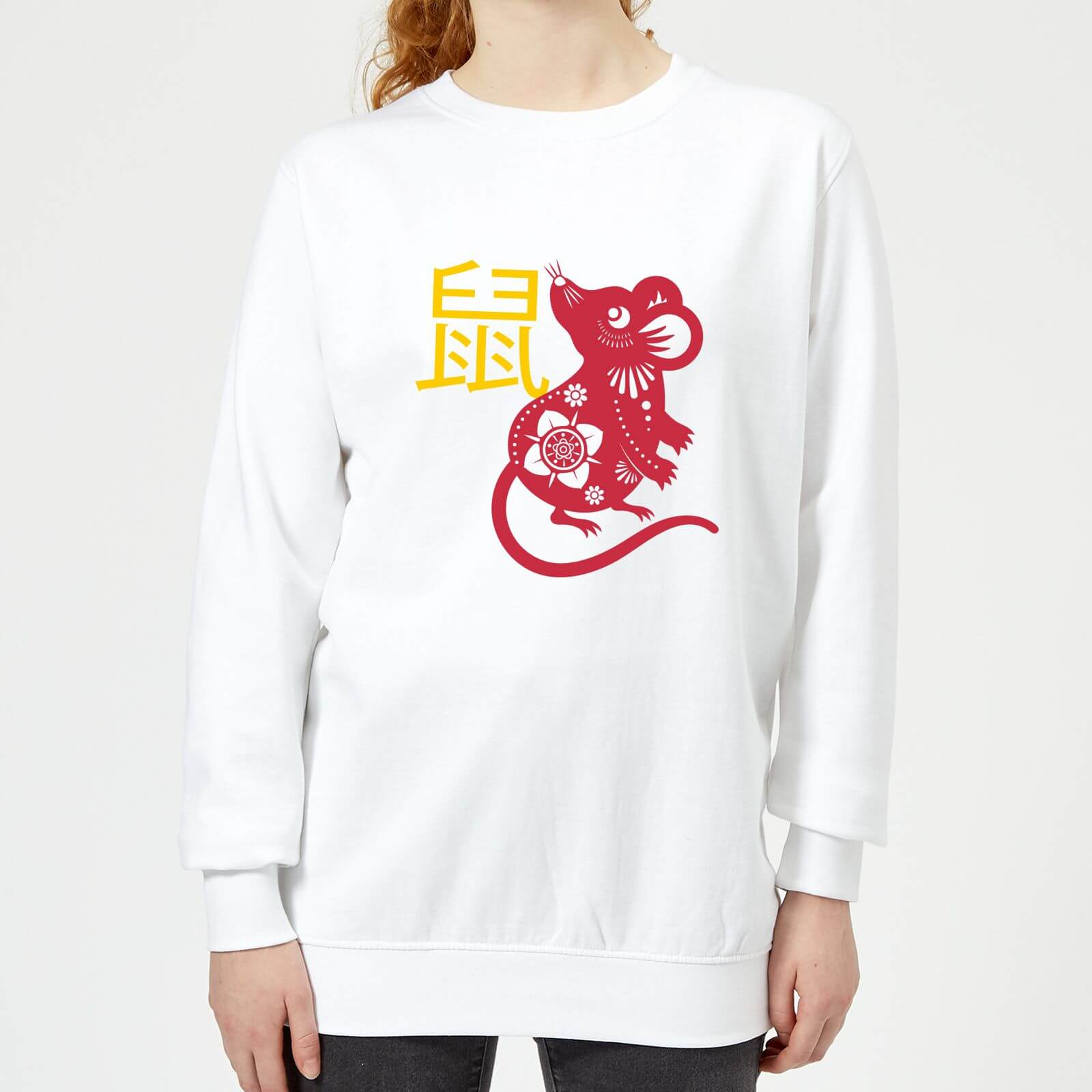 Chinese Zodiac Rat Women's Sweatshirt - White - XS - White