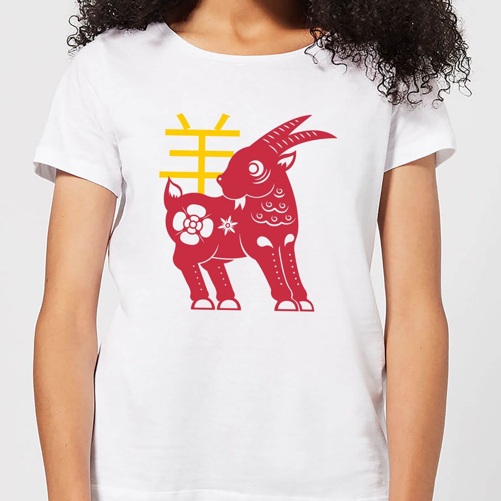 Chinese Zodiac Goat Women's T-Shirt - White - S - White