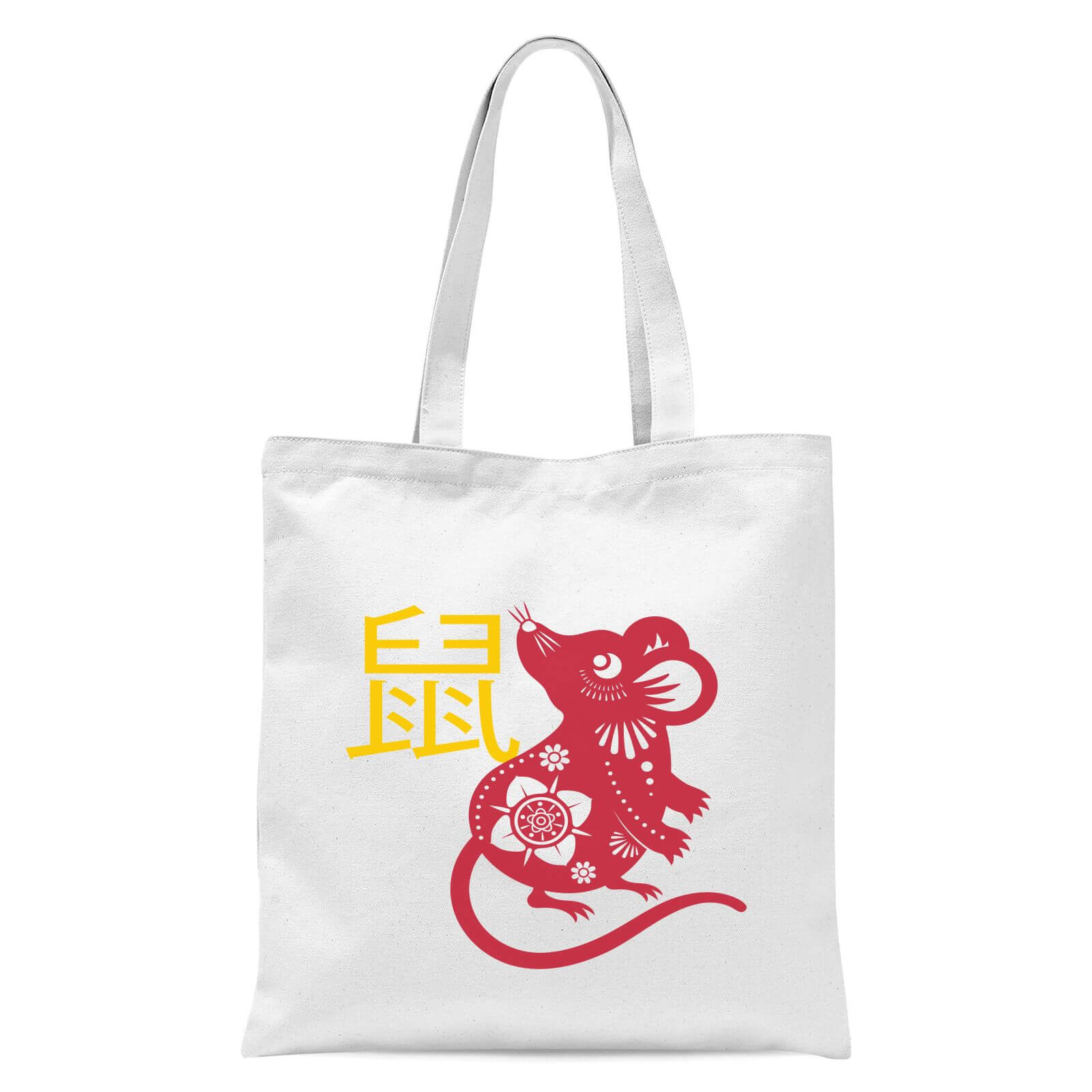 Chinese Zodiac Rat Tote Bag - White