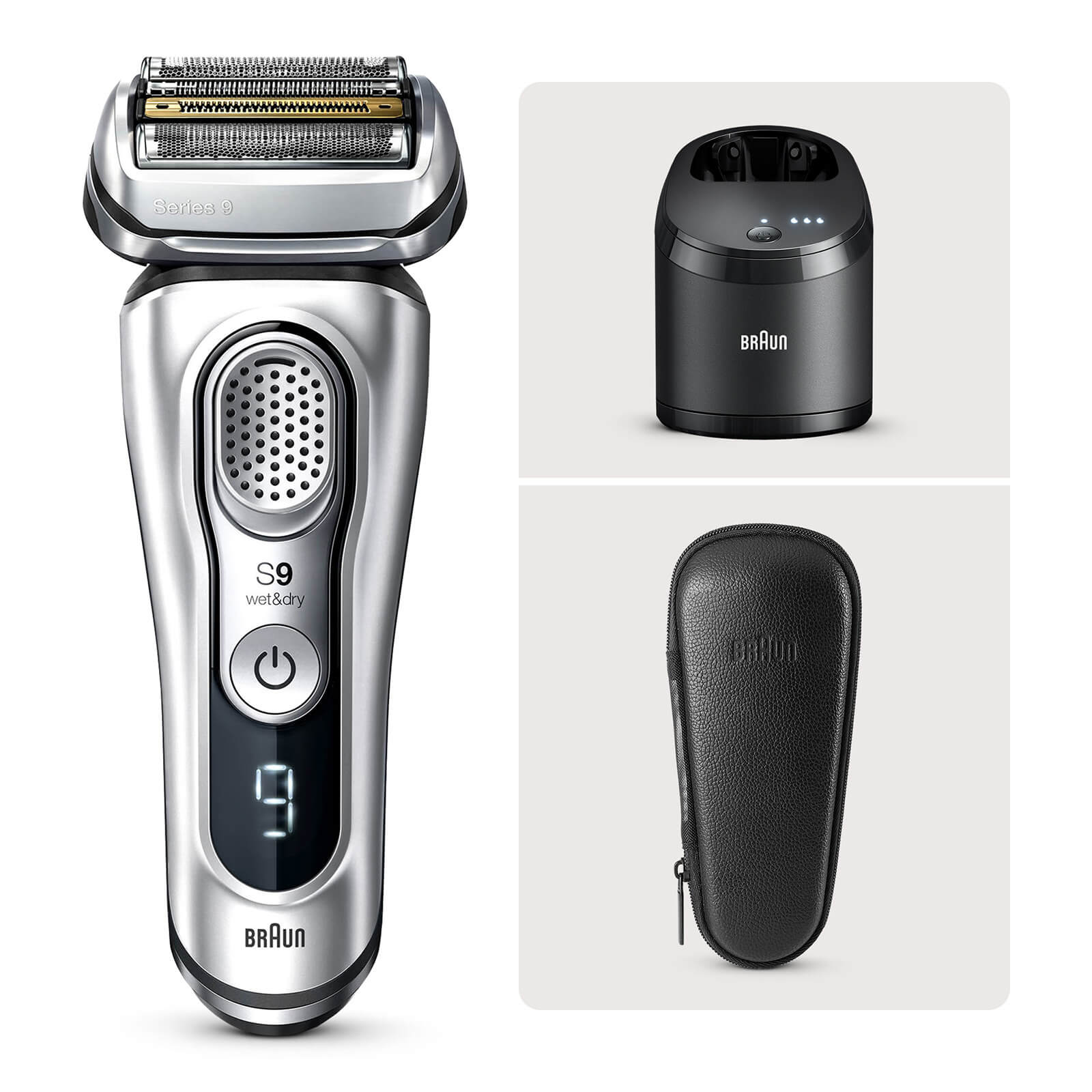Braun Series 9 9385cc Electric Shaver with Cleaning Centre - Silver