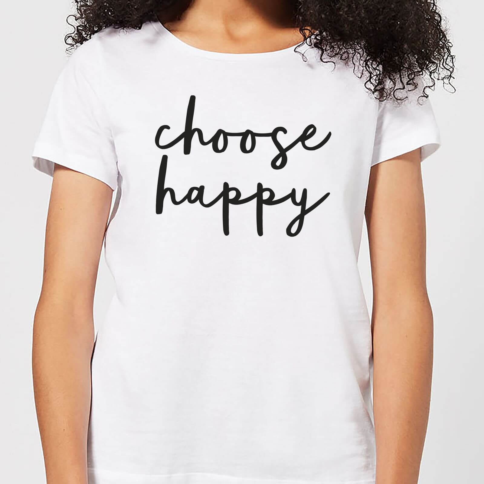 The Motivated Type Choose Happy Women's T-Shirt - White - S - White