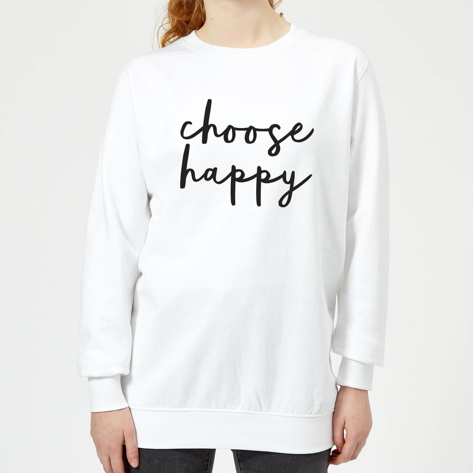 The Motivated Type Choose Happy Women's Sweatshirt - White - XS - White