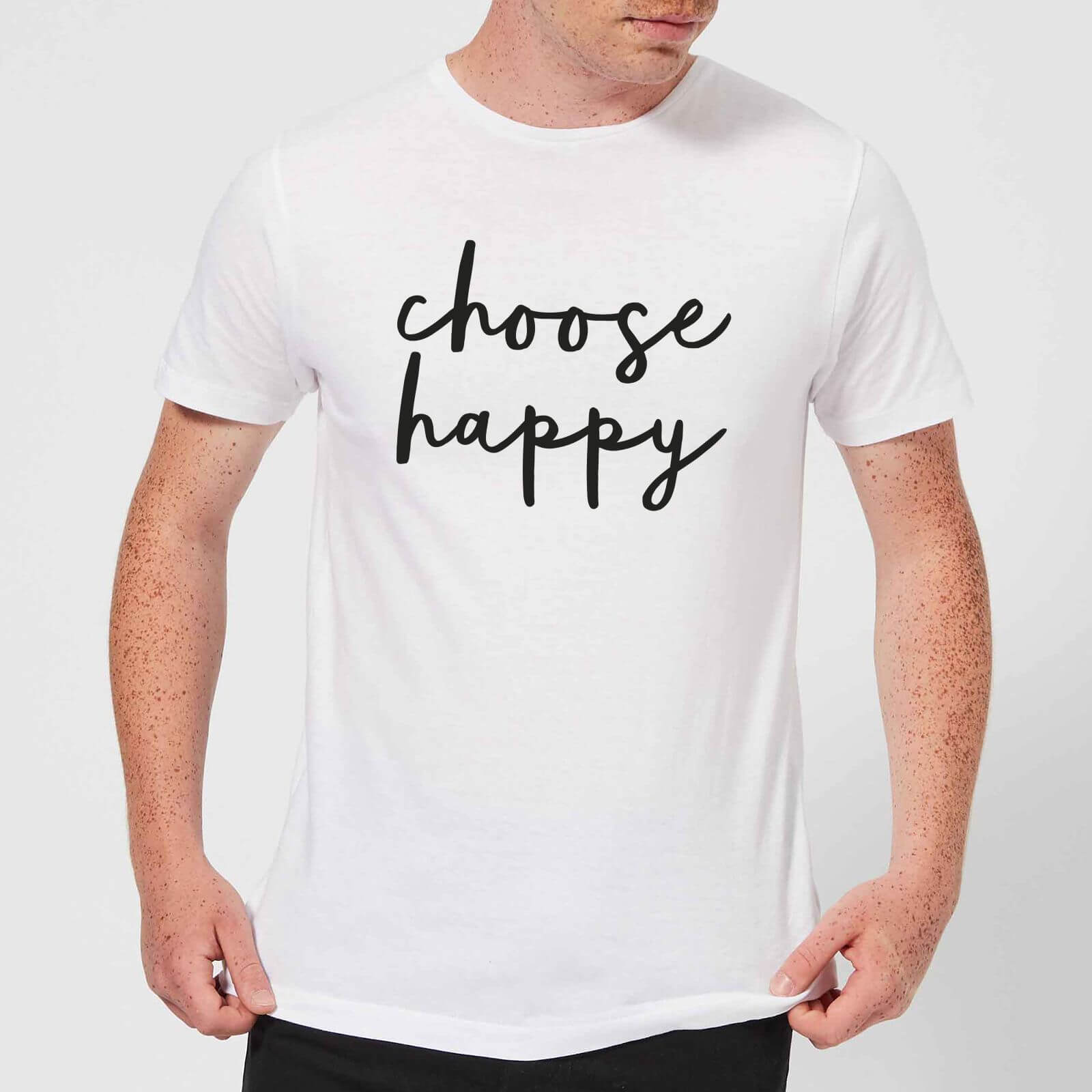The Motivated Type Choose Happy Men's T-Shirt - White - S - White