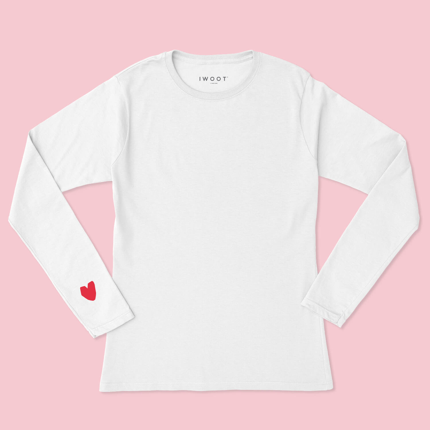 Red Valentine Heart On Your Sleeve Unisex Long Sleeved T-Shirt - White - XL - White