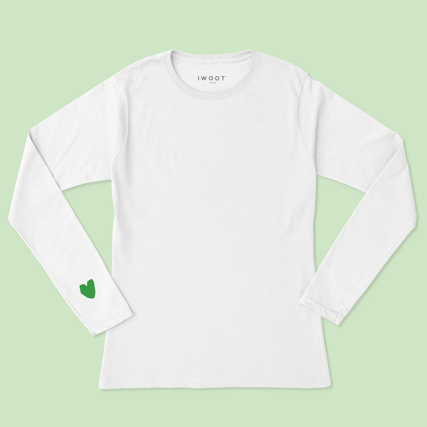 Green Valentine Heart On Your Sleeve Unisex Long Sleeved T-Shirt - White - S - White