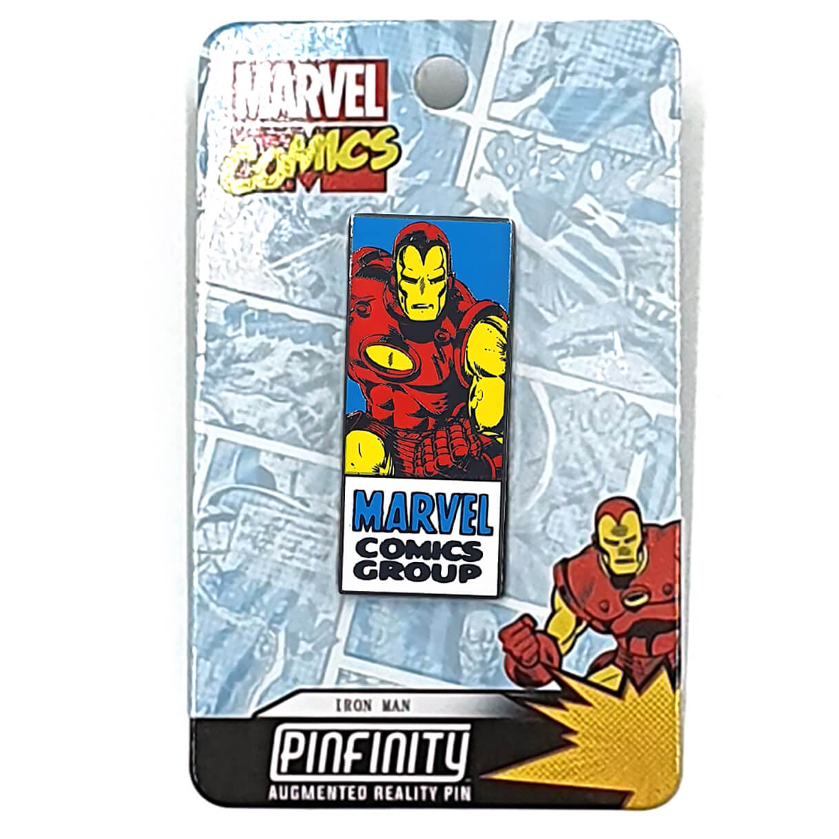 Image of Marvel Iron Man Comic Augmented Reality Pin Badge