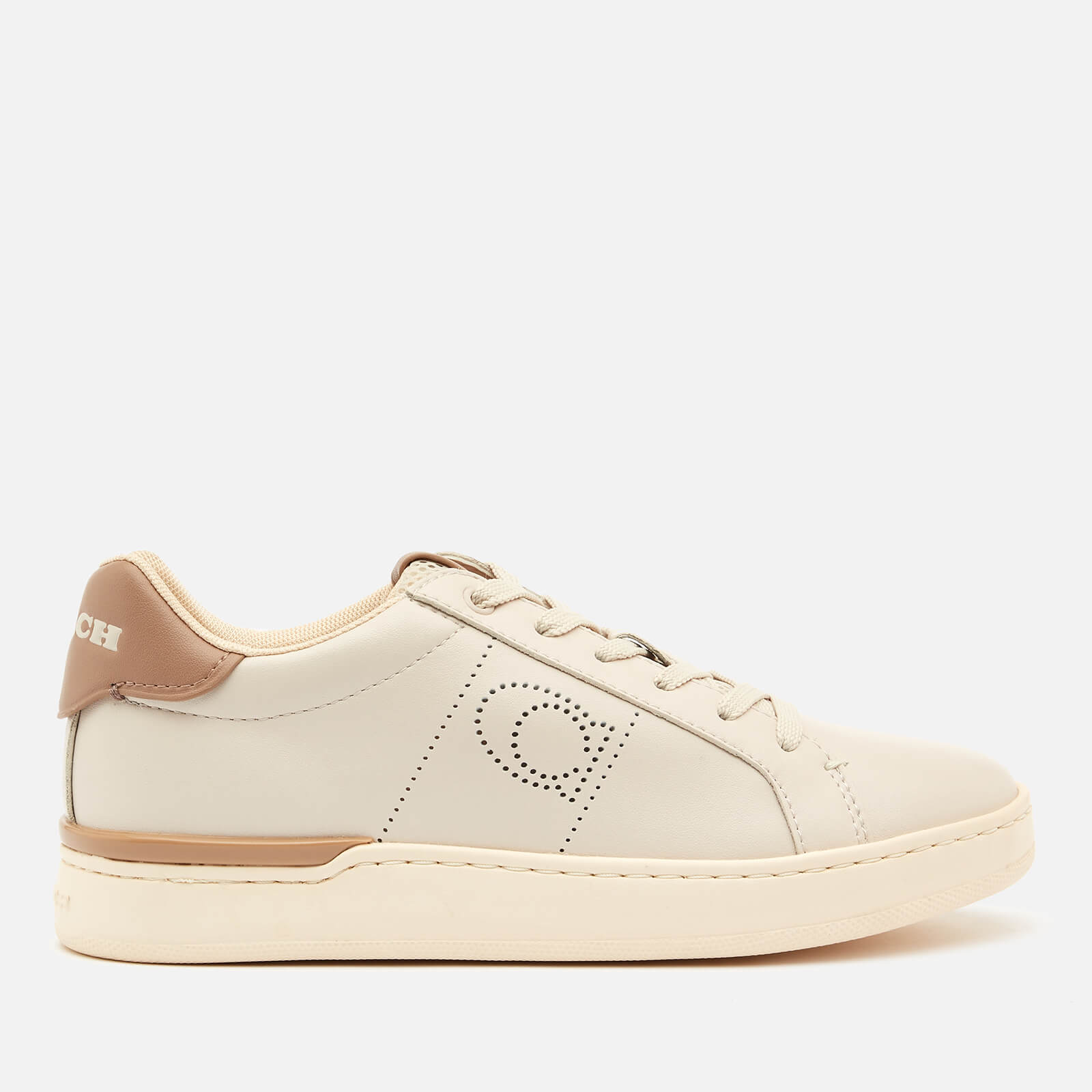 Coach Women's ADB Leather/Suede Cupsole Trainers - Chalk/Taupe - UK 8