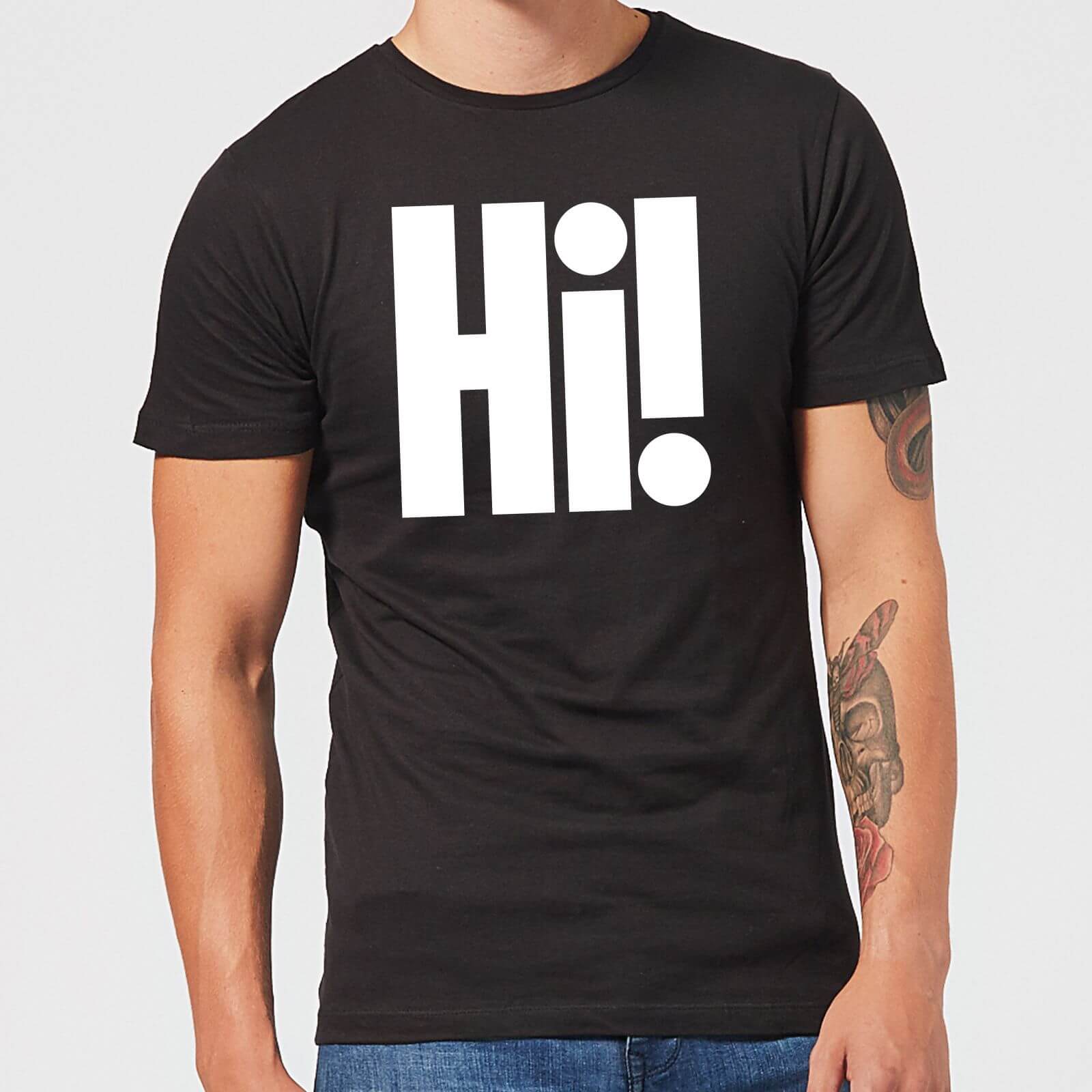 Hi! White Men's T-Shirt - Black - S - Black