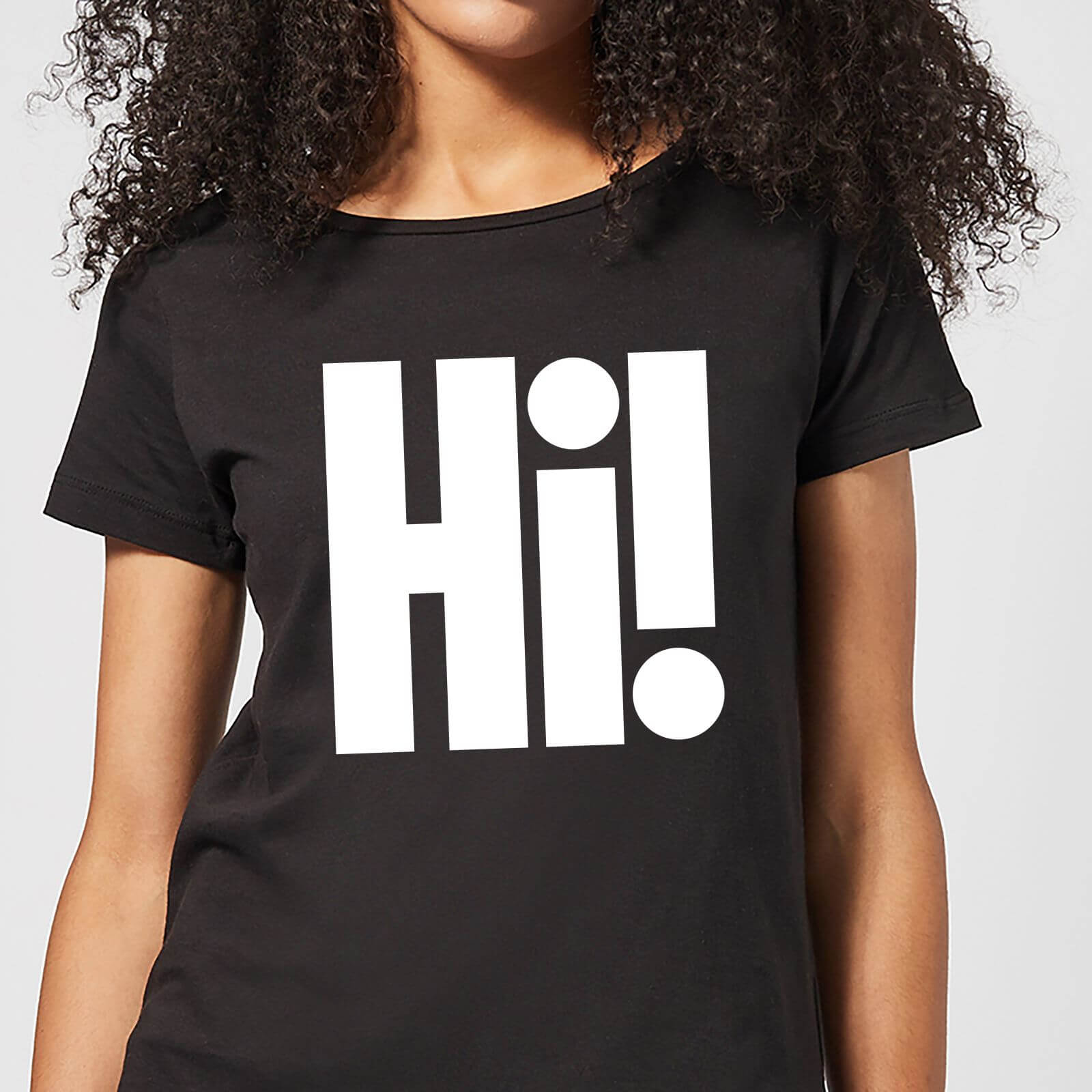 Hi! White Women's T-Shirt - Black - S - Black