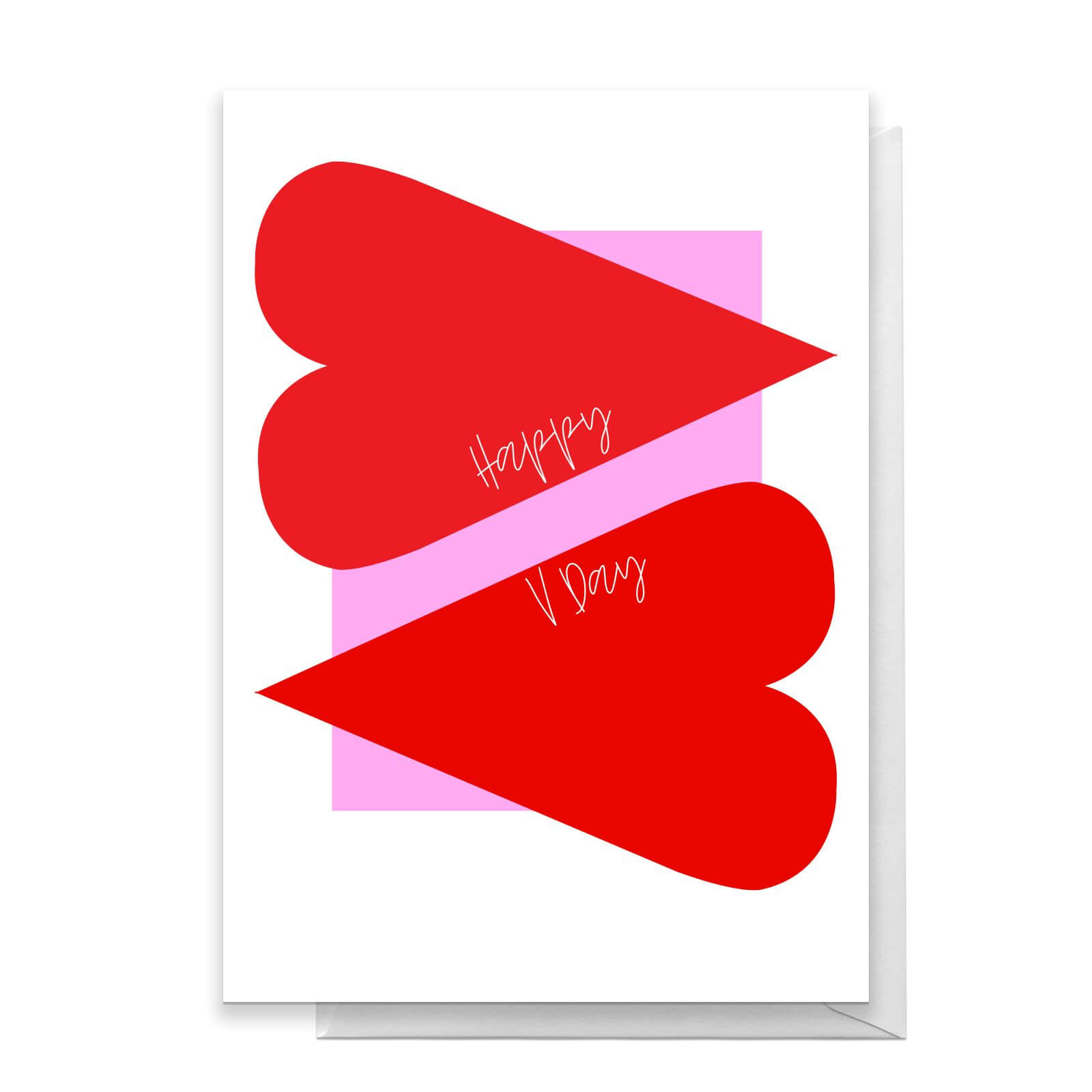 Happy V Day Large Red Heart Greetings Card - Standard Card