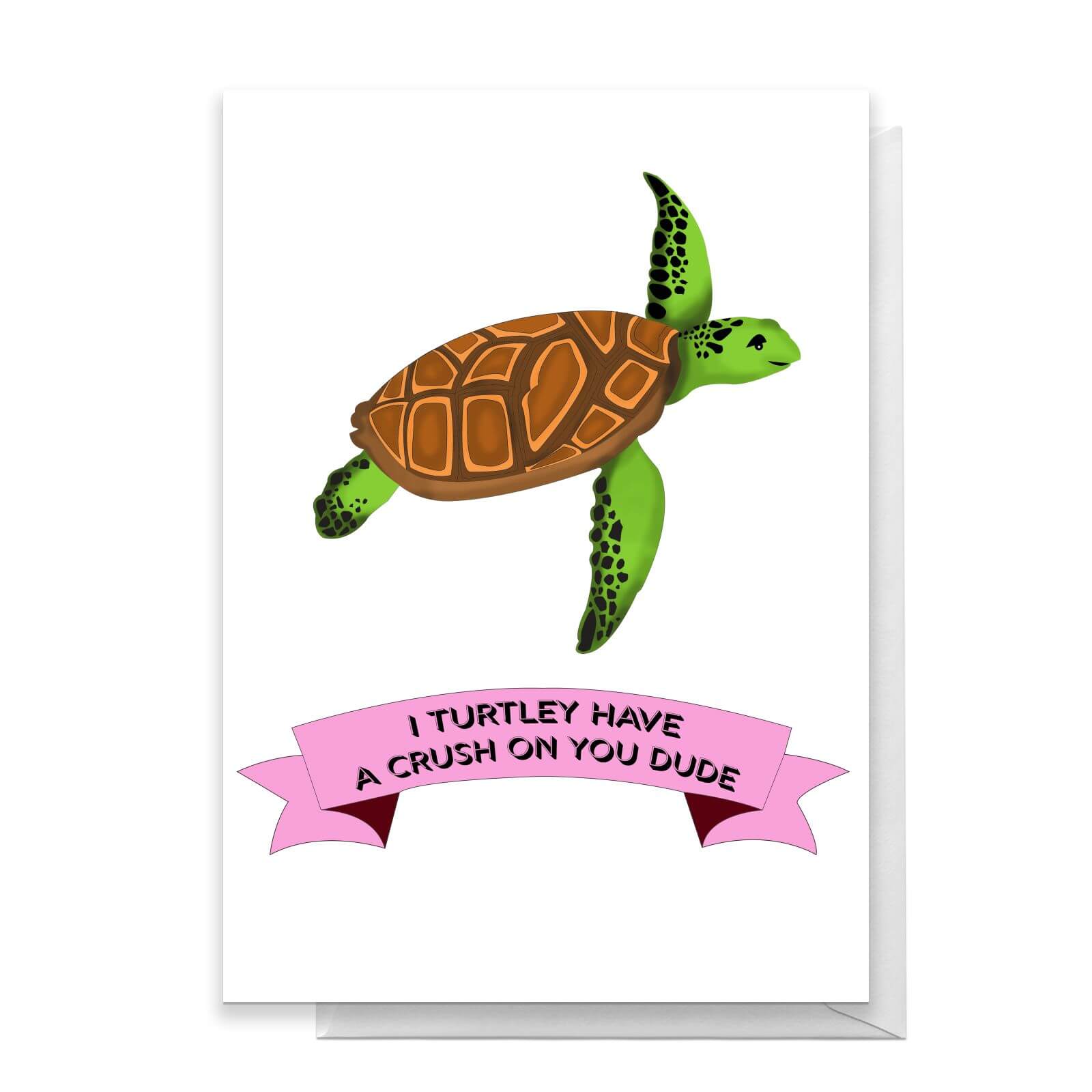 I Turtley Have A Crush On You Dude Greetings Card - Standard Card