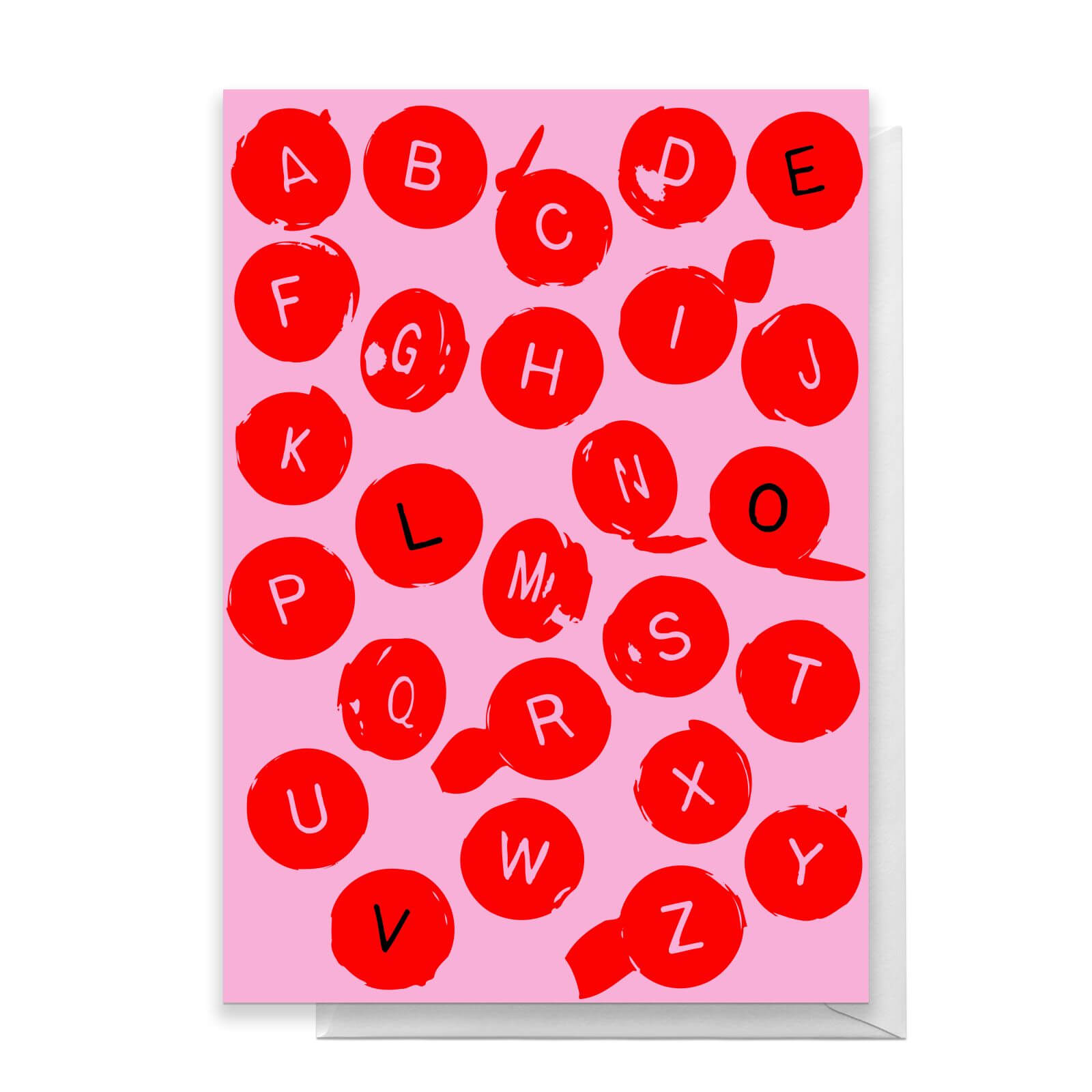 Love Alphabet Greetings Card - Large Card