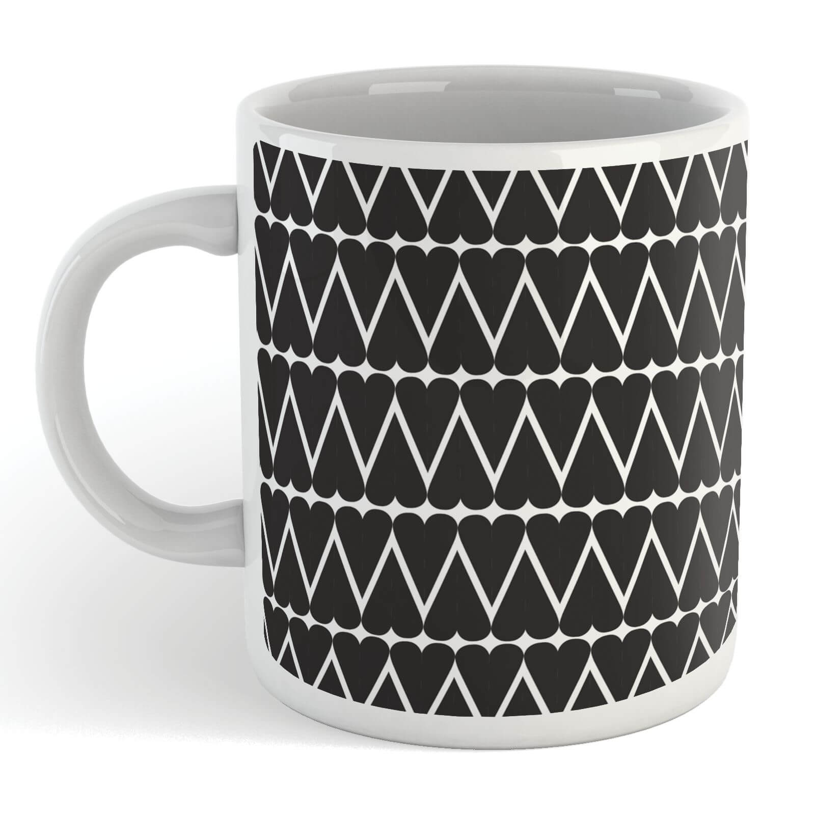 Black Hearts With White Background Mug