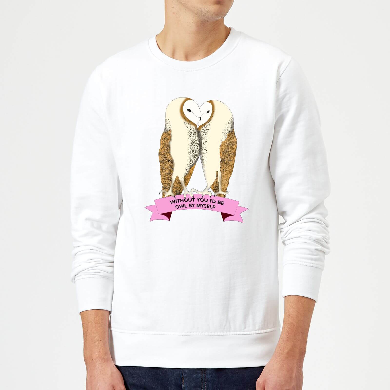 Without You I'd Be Owl By Myself Sweatshirt - White - S - White