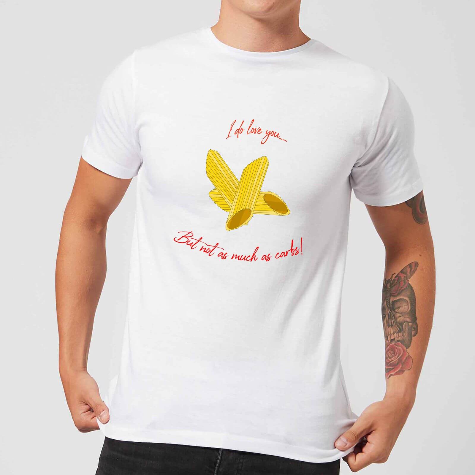 I Love You But Not As Much As Carbs Men's T-Shirt - White - 5XL - White