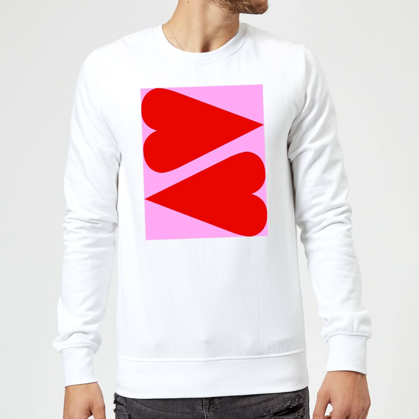 Giant Red Hearts Sweatshirt - White - S - White