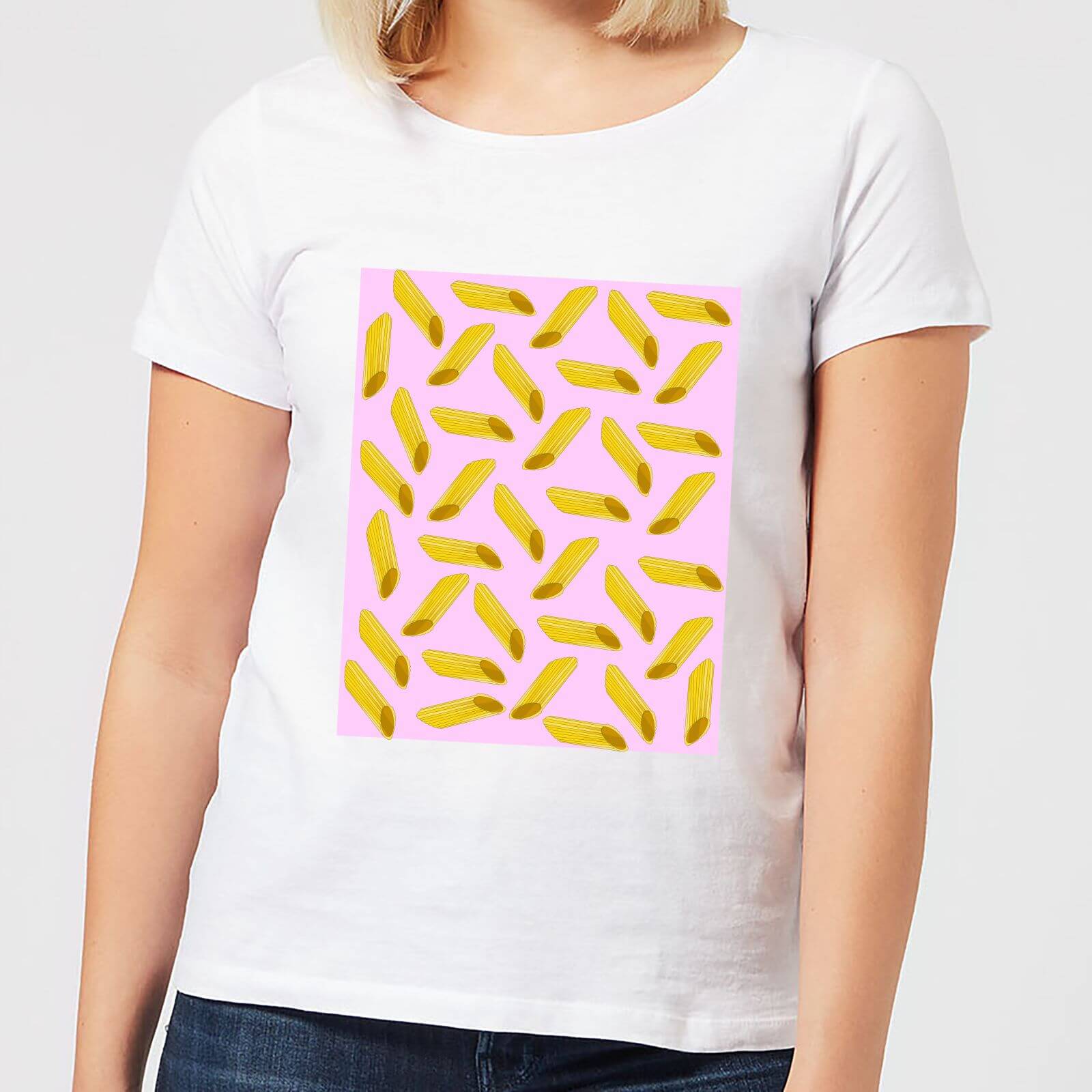 Penne Pasta Pink Women's T-Shirt - White - S - White